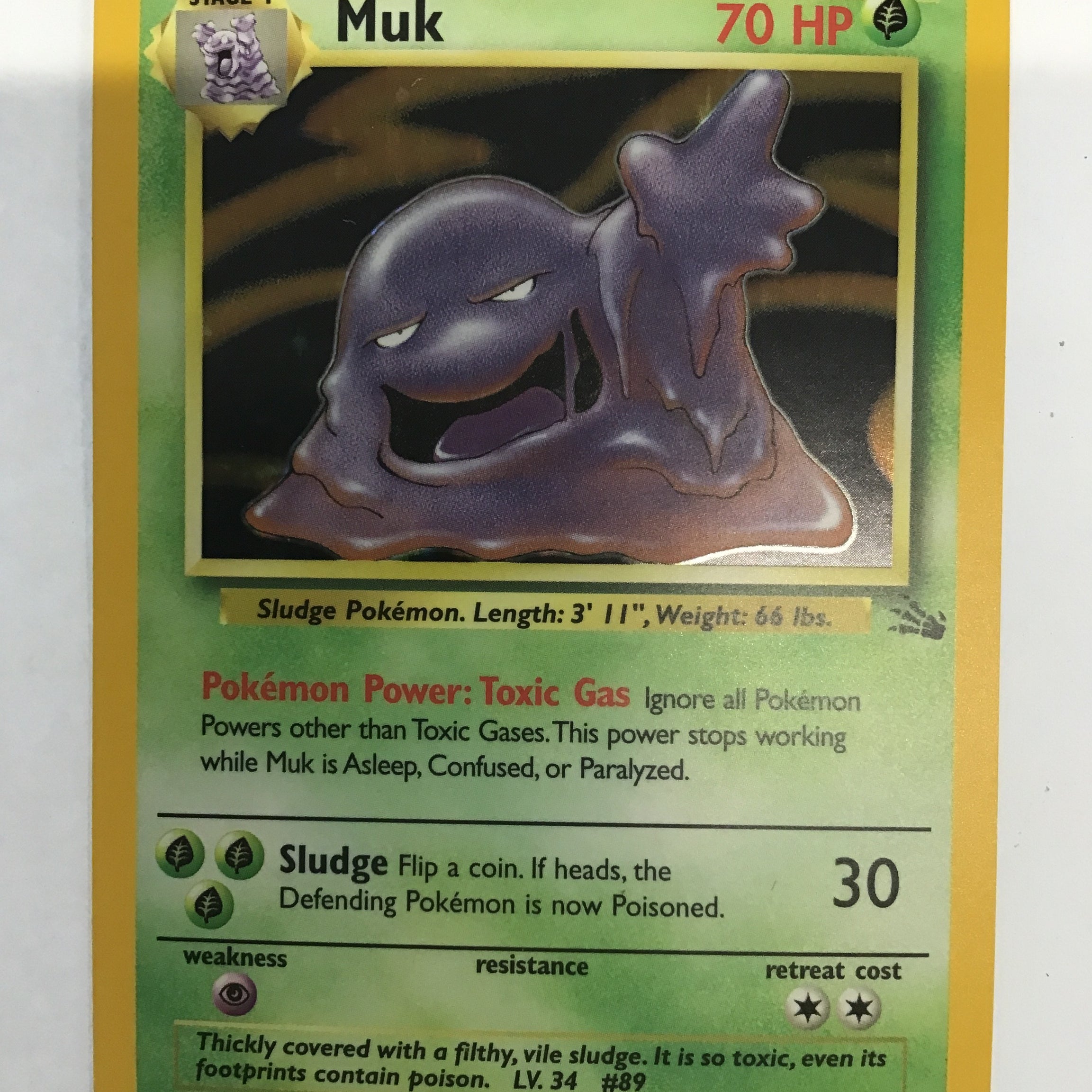 Pokémon TCG - Fossil Unlimited Muk Holo Rare 13/62 NM