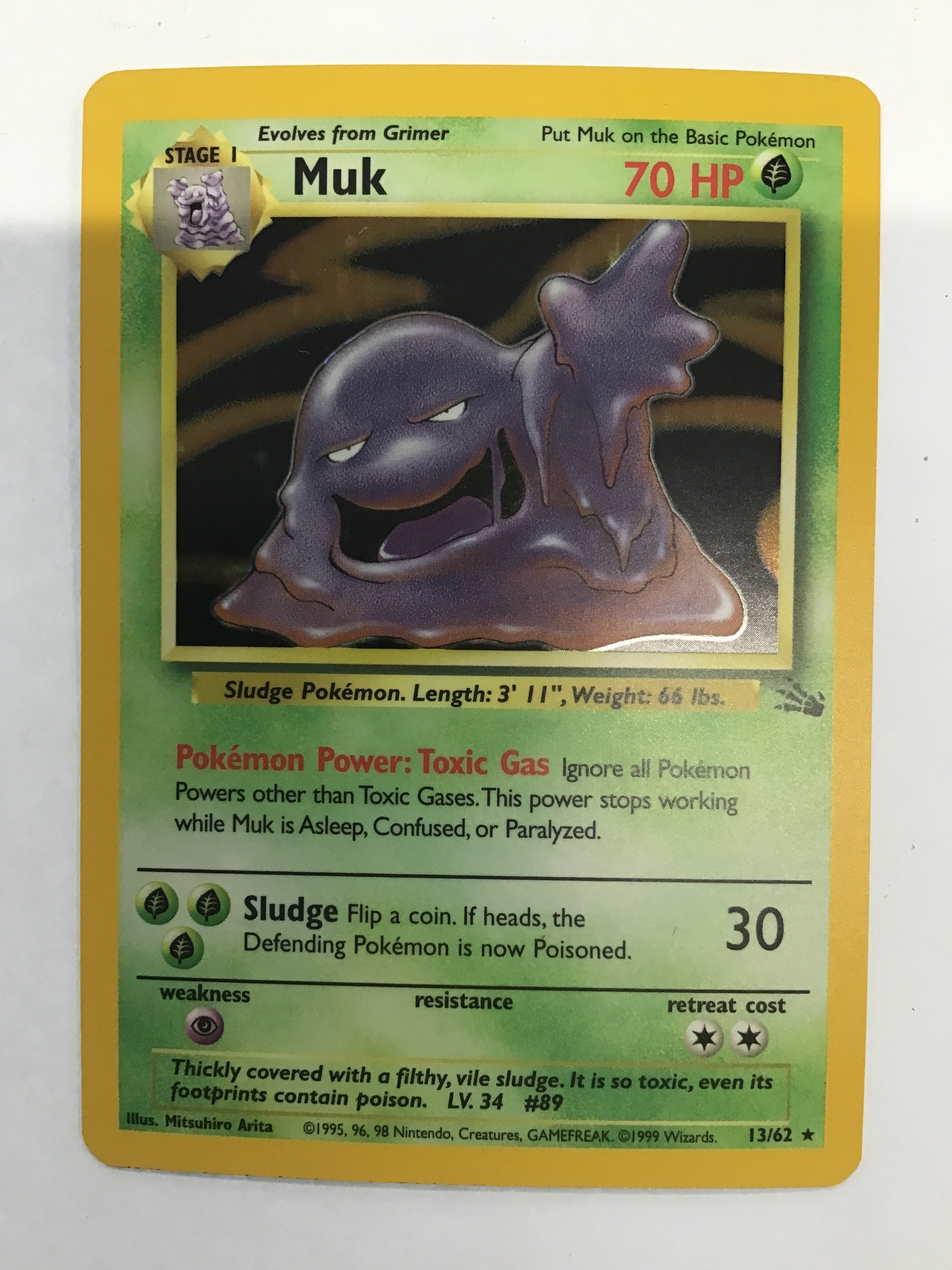 Pokémon TCG - Fossil Unlimited Muk Holo Rare 13/62 NM