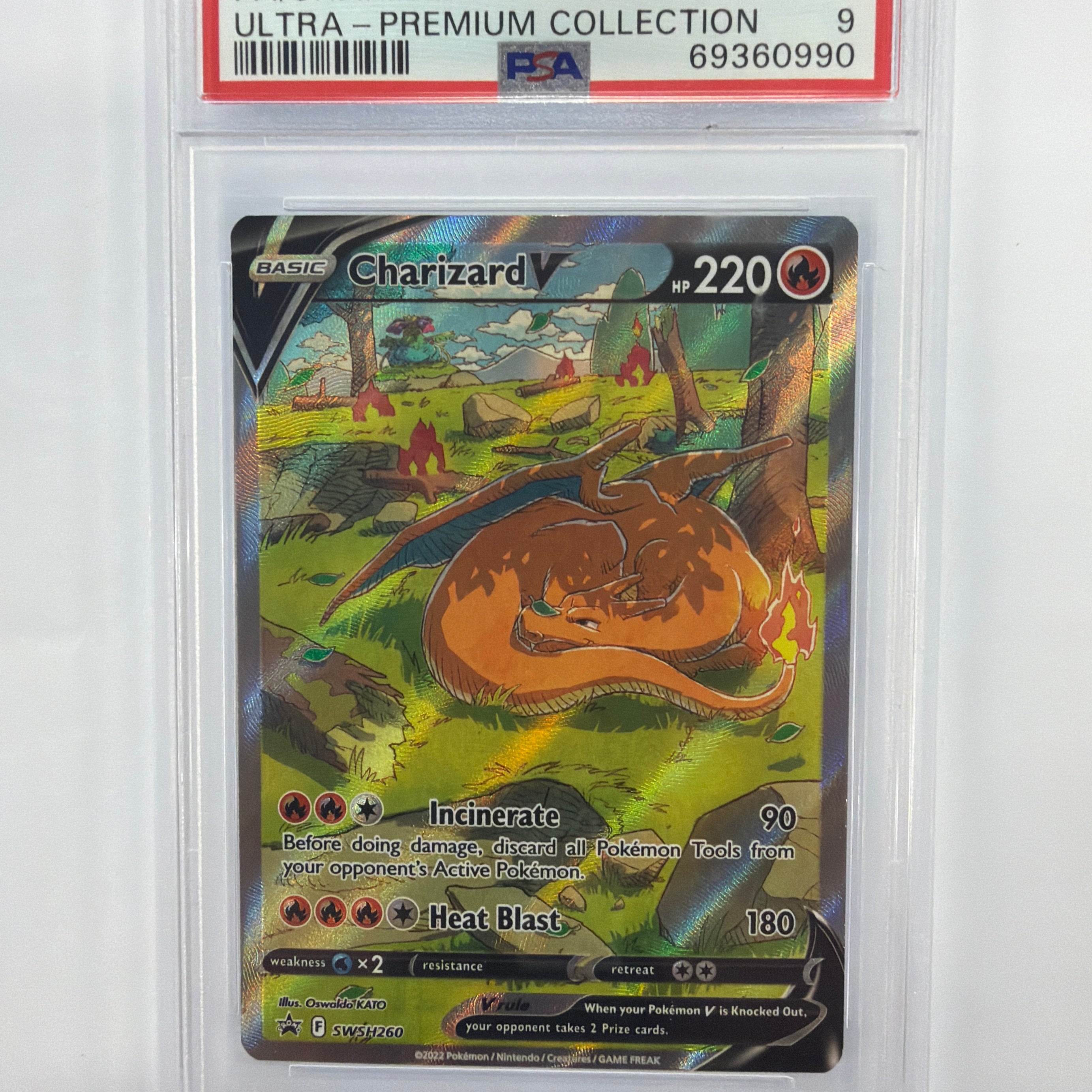 Pokémon TCG - PSA Mint 9 Sword & Shield Promo Charizard V SWSH260