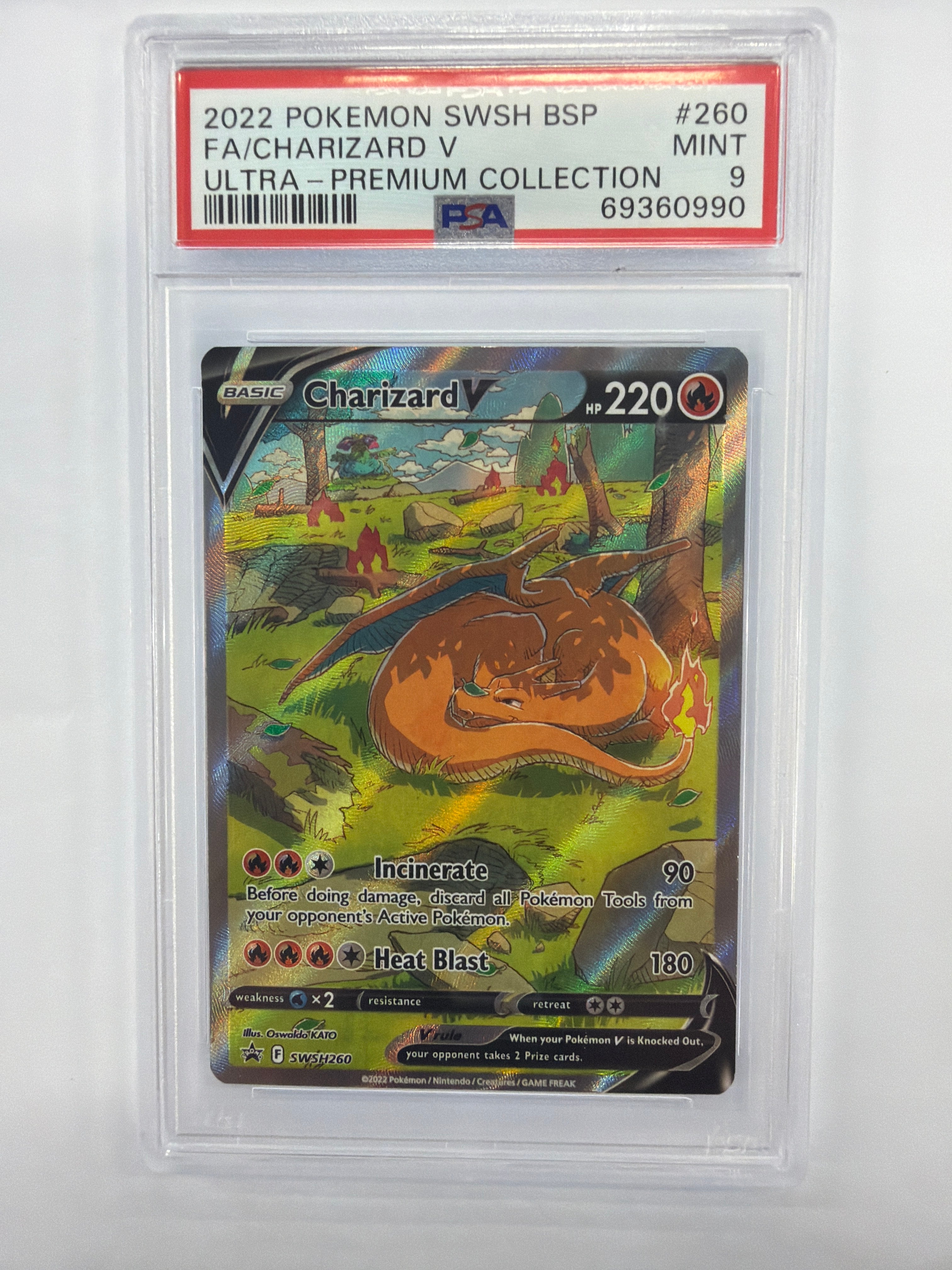 Pokémon TCG - PSA Mint 9 Sword & Shield Promo Charizard V SWSH260