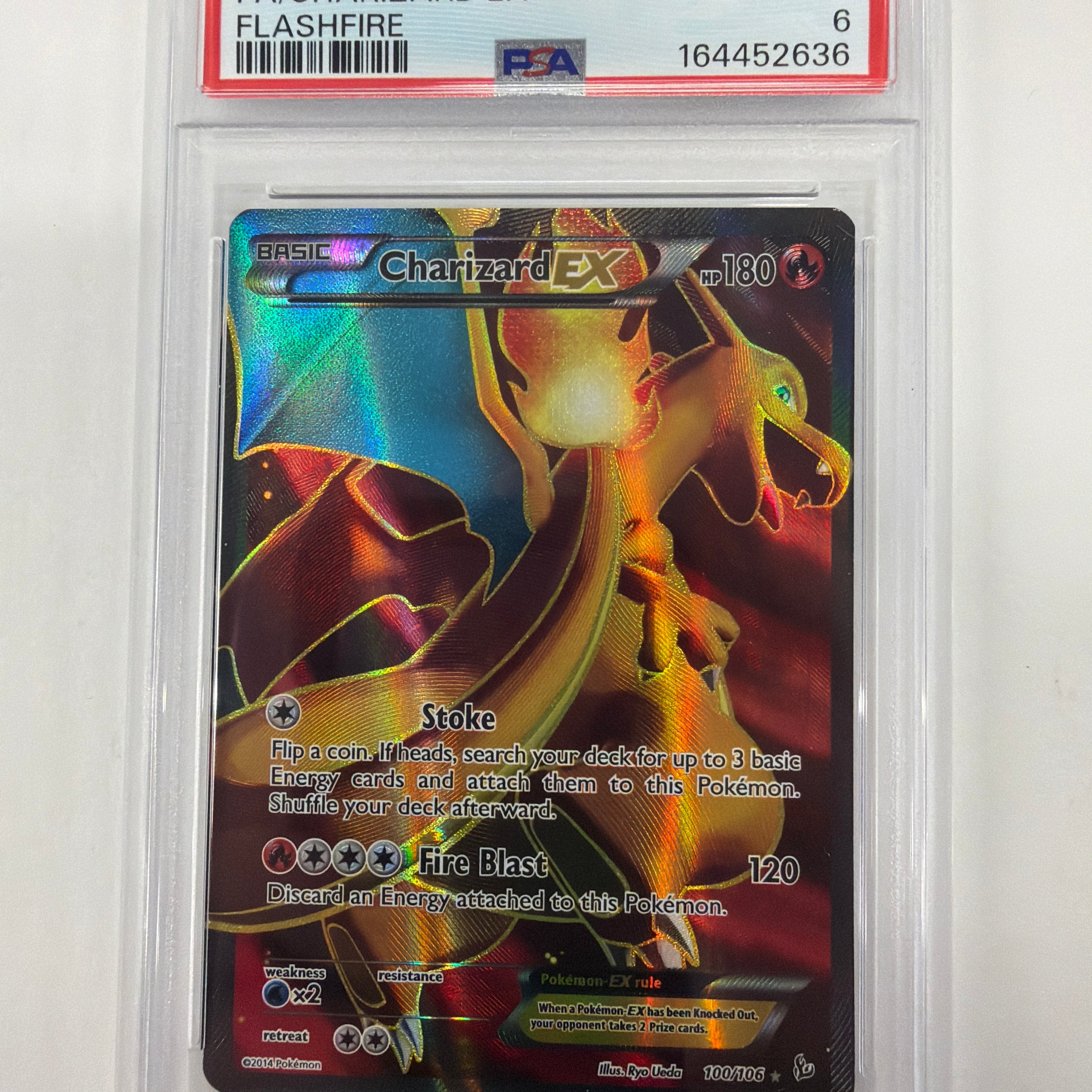 Pokémon TCG - PSA EX-MT 6 Flashfire Charizard EX 100/106