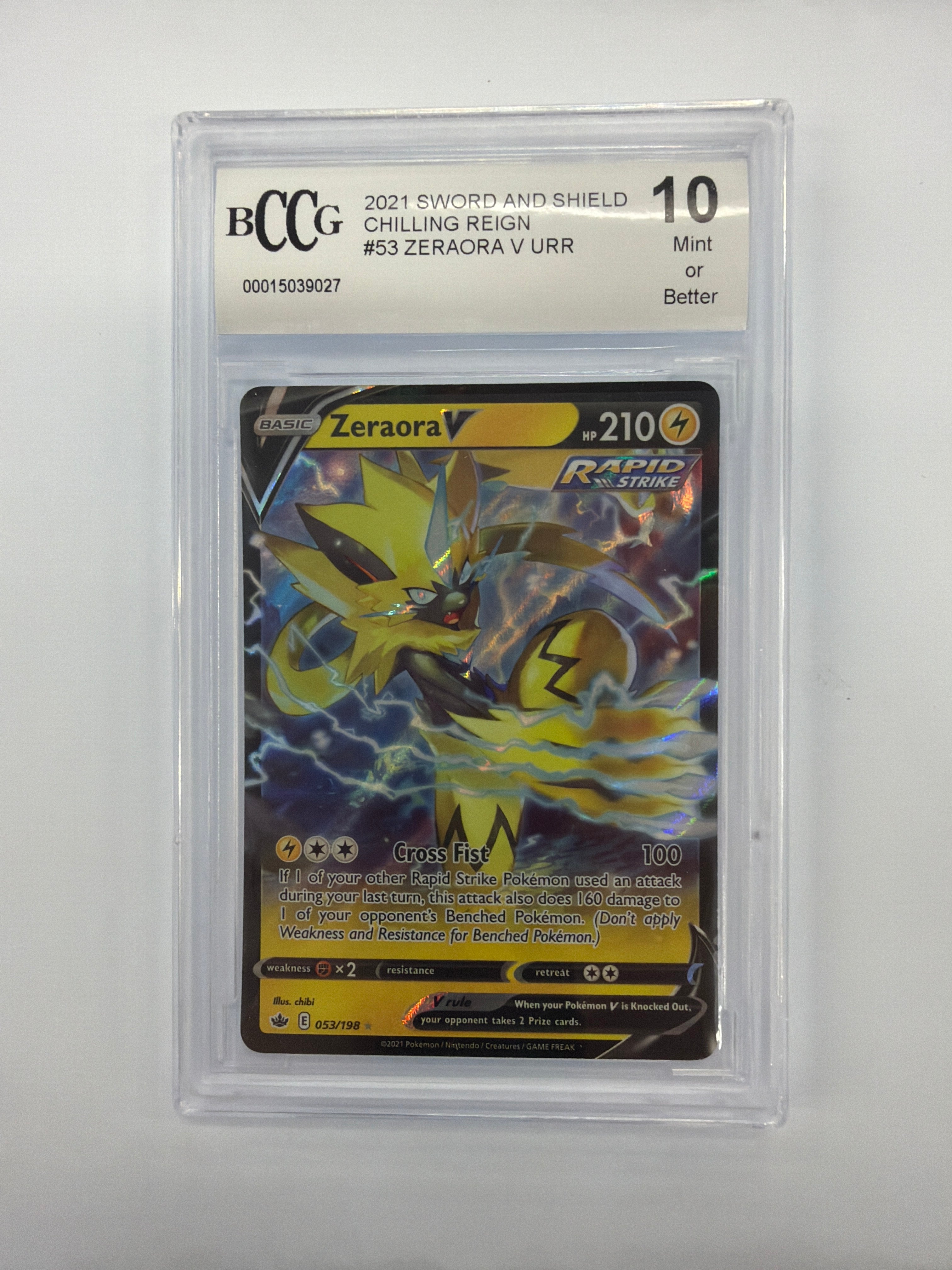 Pokémon TCG - Beckett Mint or Better 10 Chilling Reign Zeraora V 53/198