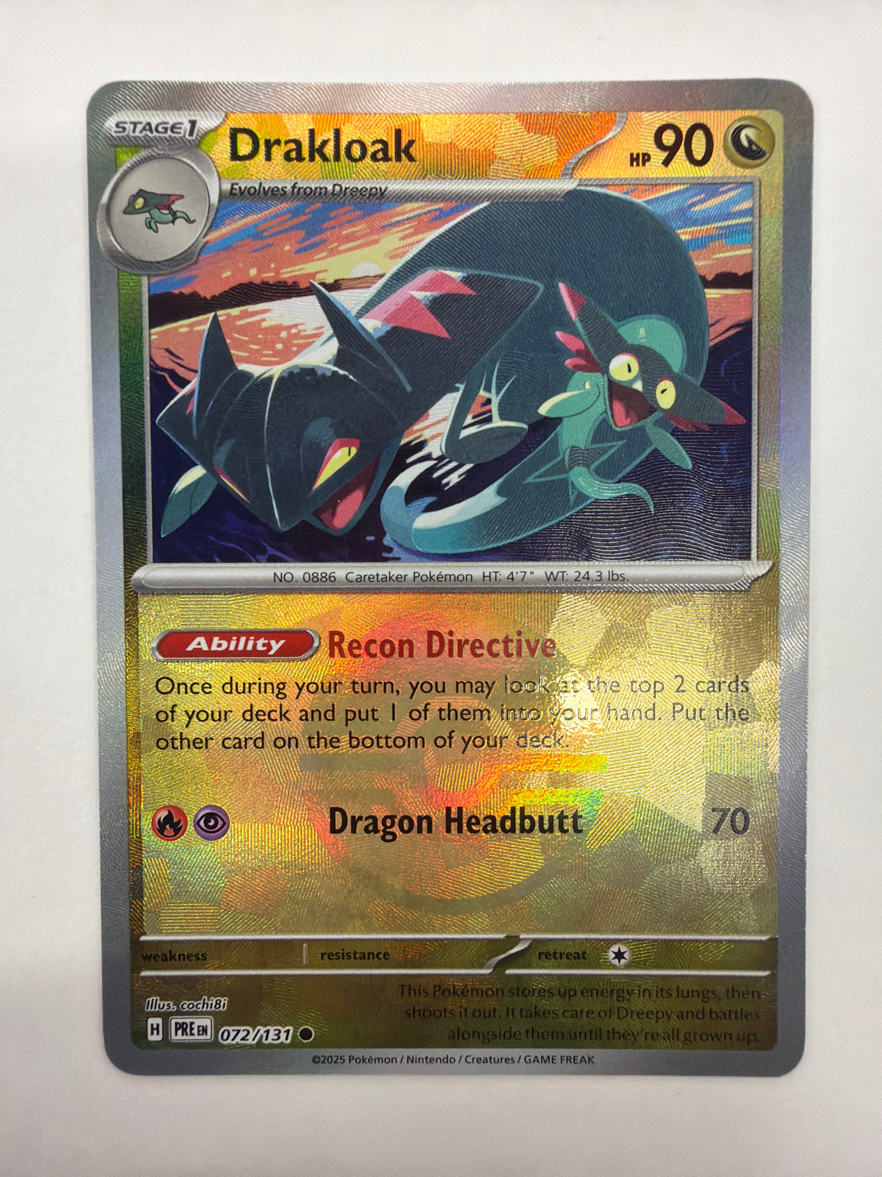 Pokémon TCG - Prismatic Evolutions Drakloak 072/131 Pokeball NM
