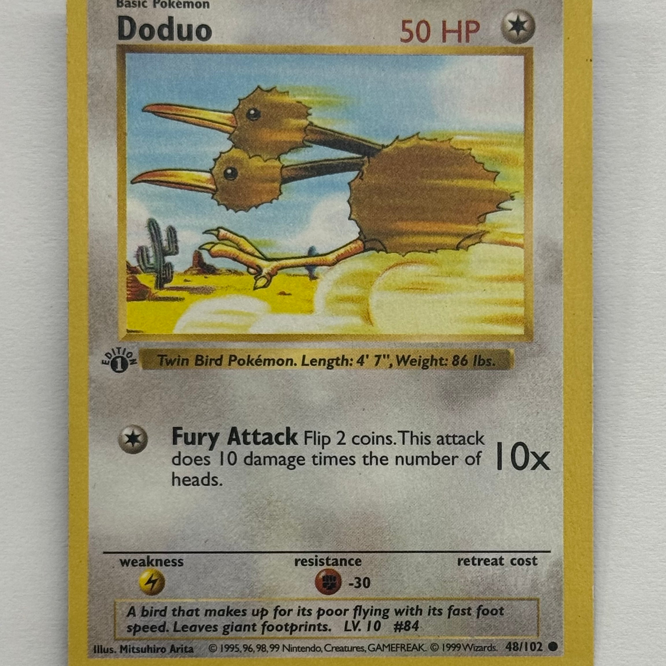 Pokémon TCG - Base Set 1st Edition Shadowless Doduo 48/102 LP