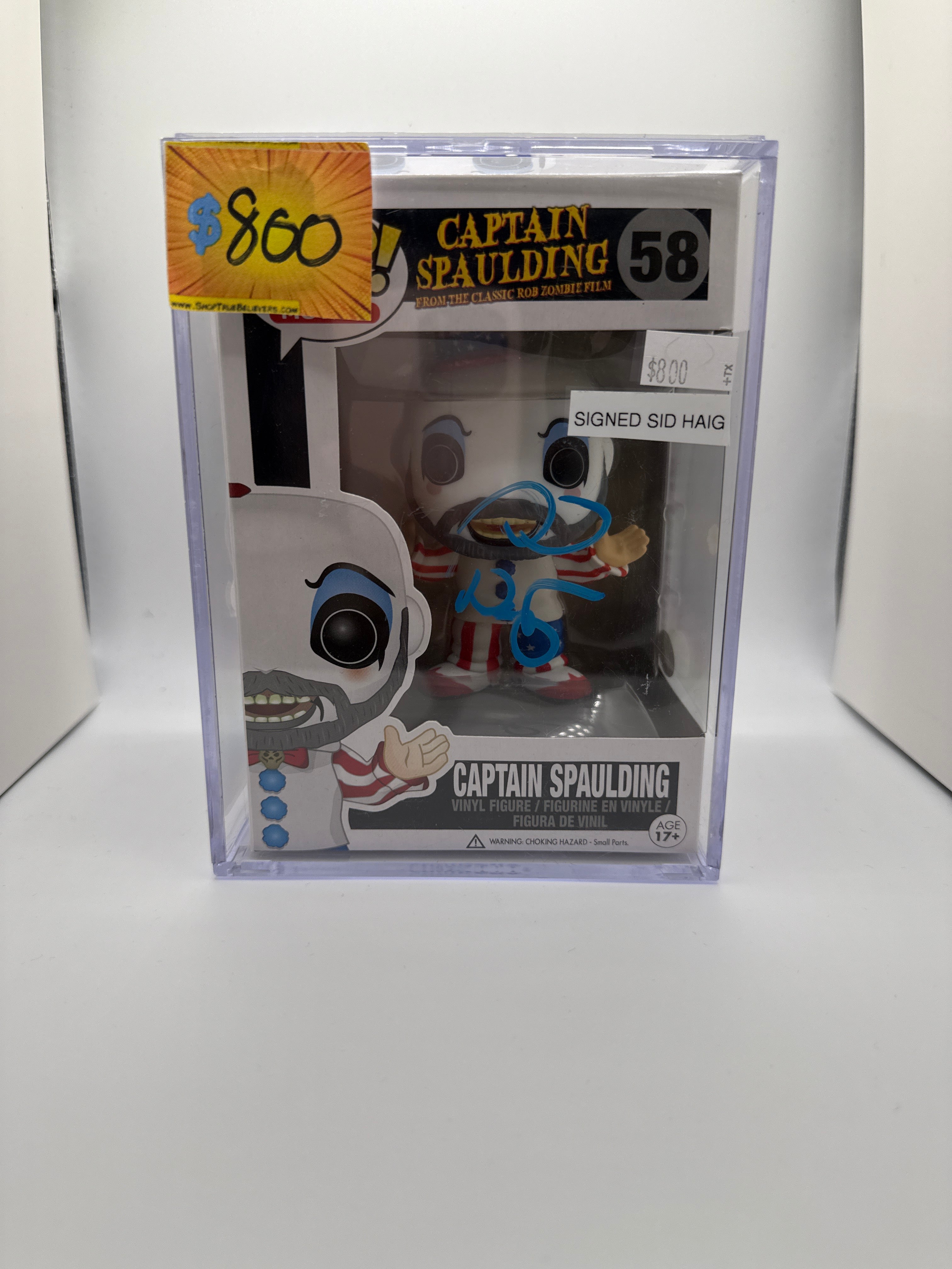 Signed Funko Pop Movies Captain Spaulding From the Classic Rob Zombie Film, Captain Spaulding #58