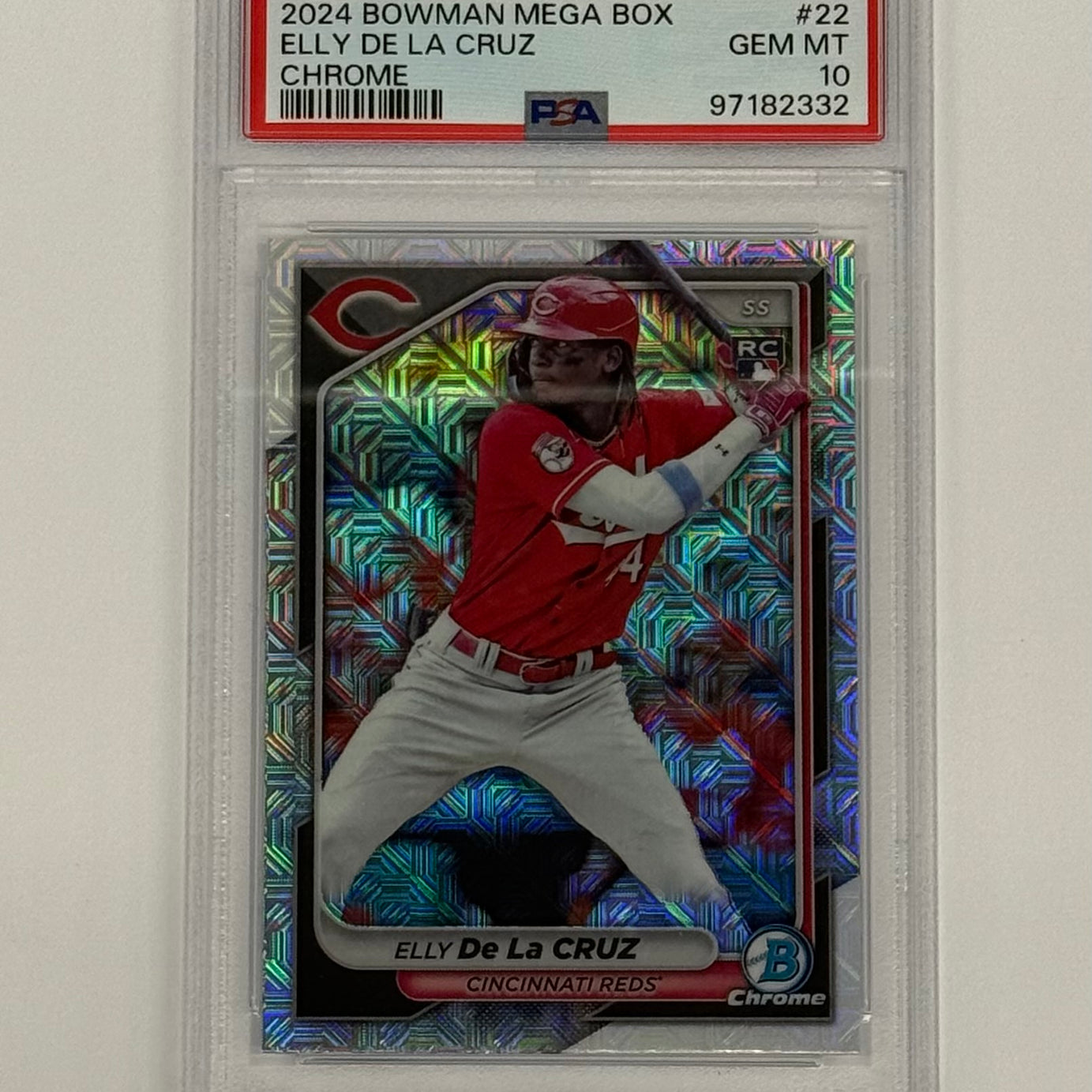 2024 Bowman Mega Box Chrome PSA 10 GEM MT Elly De La Cruz #22 Mojo Refractor