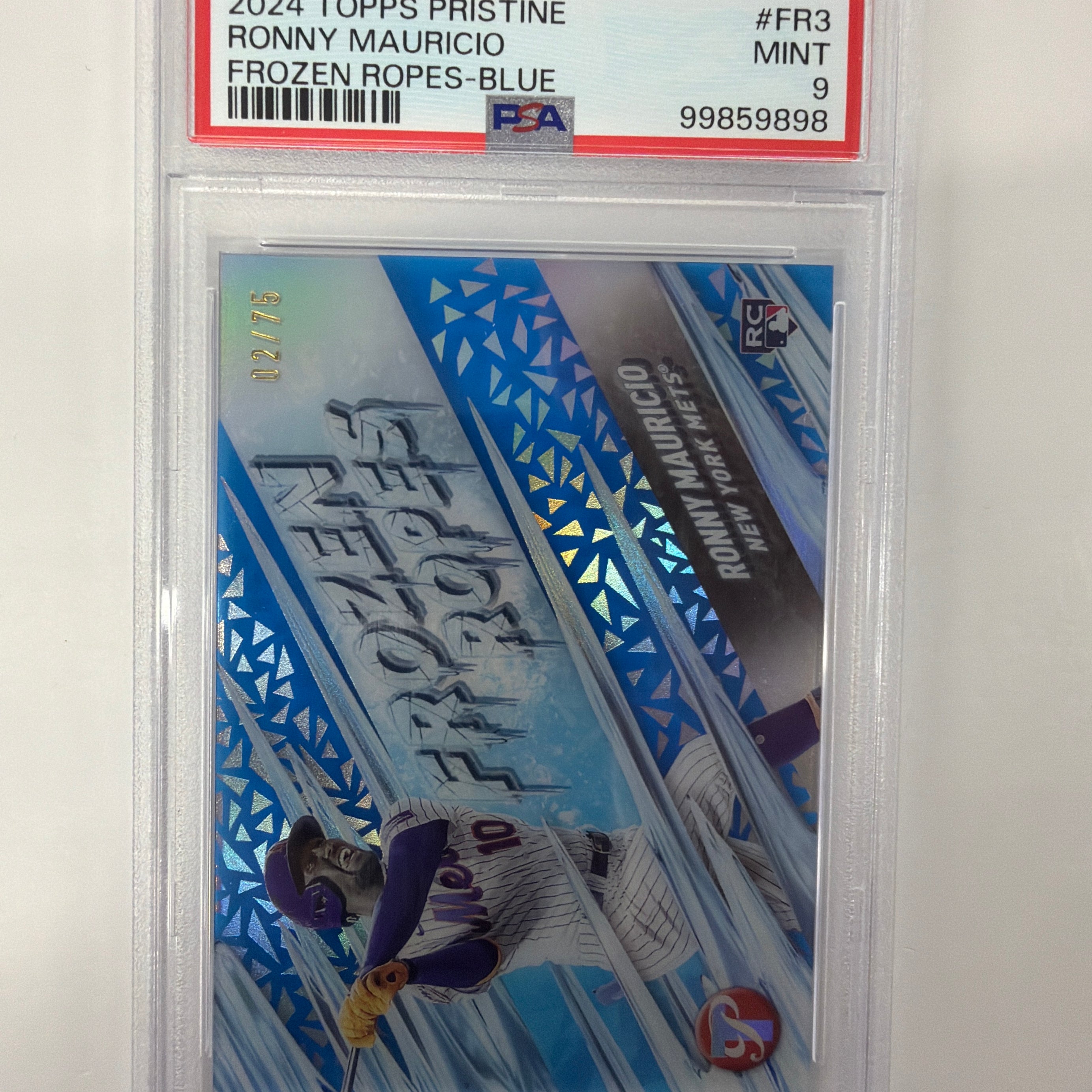 PSA Mint 9 2024 Topps Pristine Ronny Mauricio Frozen Ropes-Blue FR3