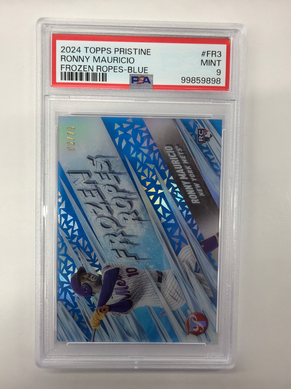 PSA Mint 9 2024 Topps Pristine Ronny Mauricio Frozen Ropes-Blue FR3