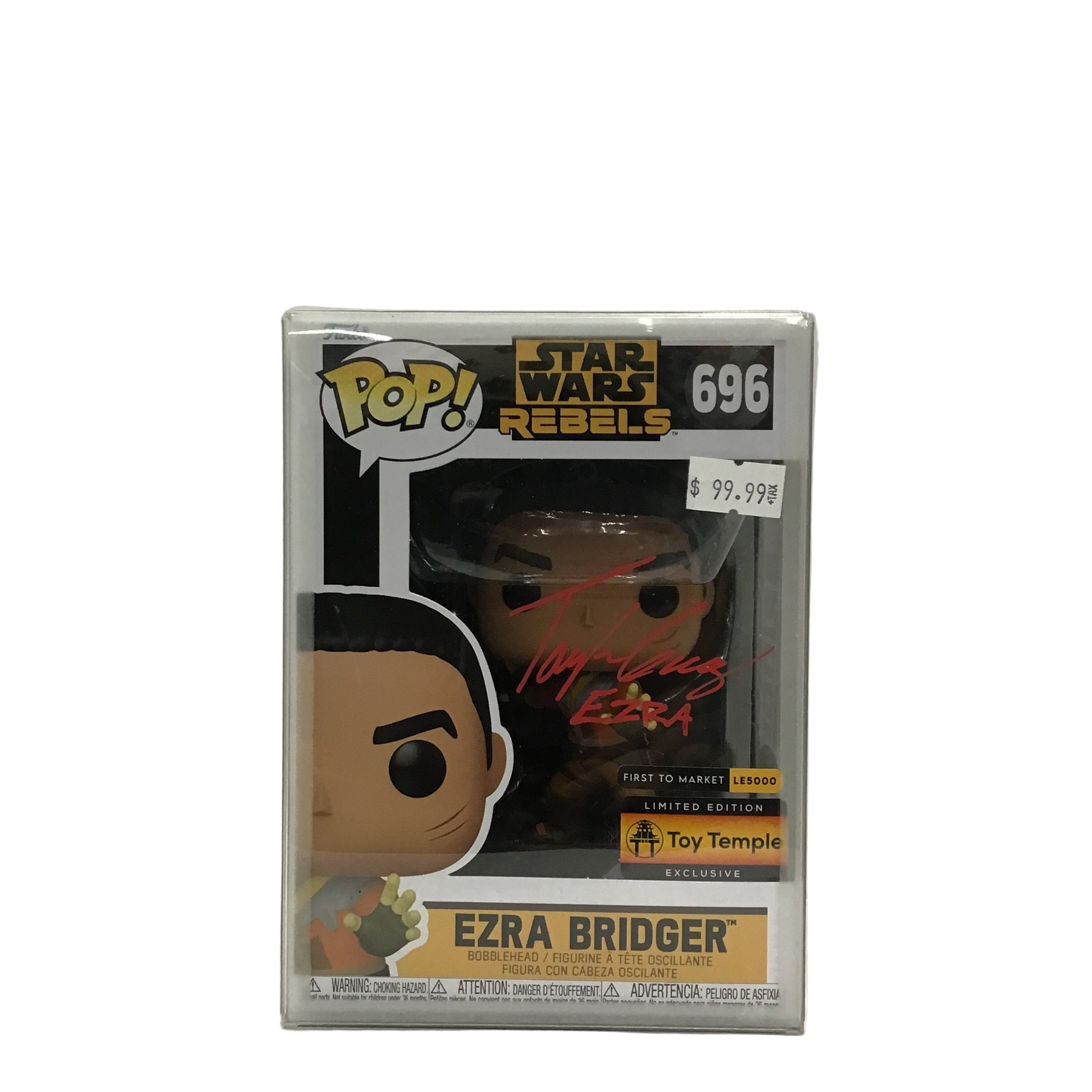 SIGNED Funko Pop! Limited Edition Toy Temple Exclusive Star Wars Rebels Ezra Bridger #696