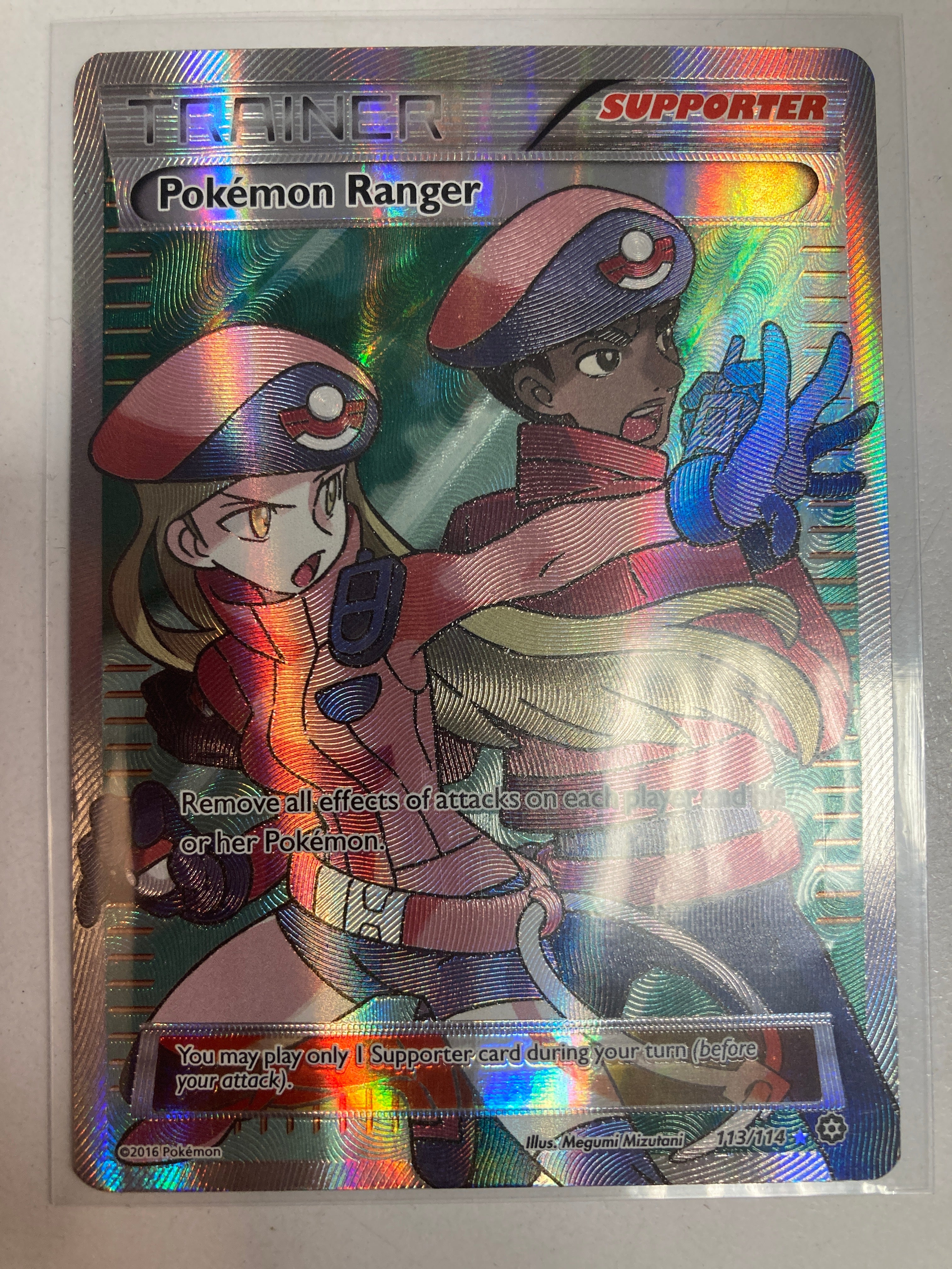 pokemon ranger trainer card full art Pokémon TCG Pokémon Ranger 113/114 Steam Siege Full Art NM – True Believers Gaming and Collectibles