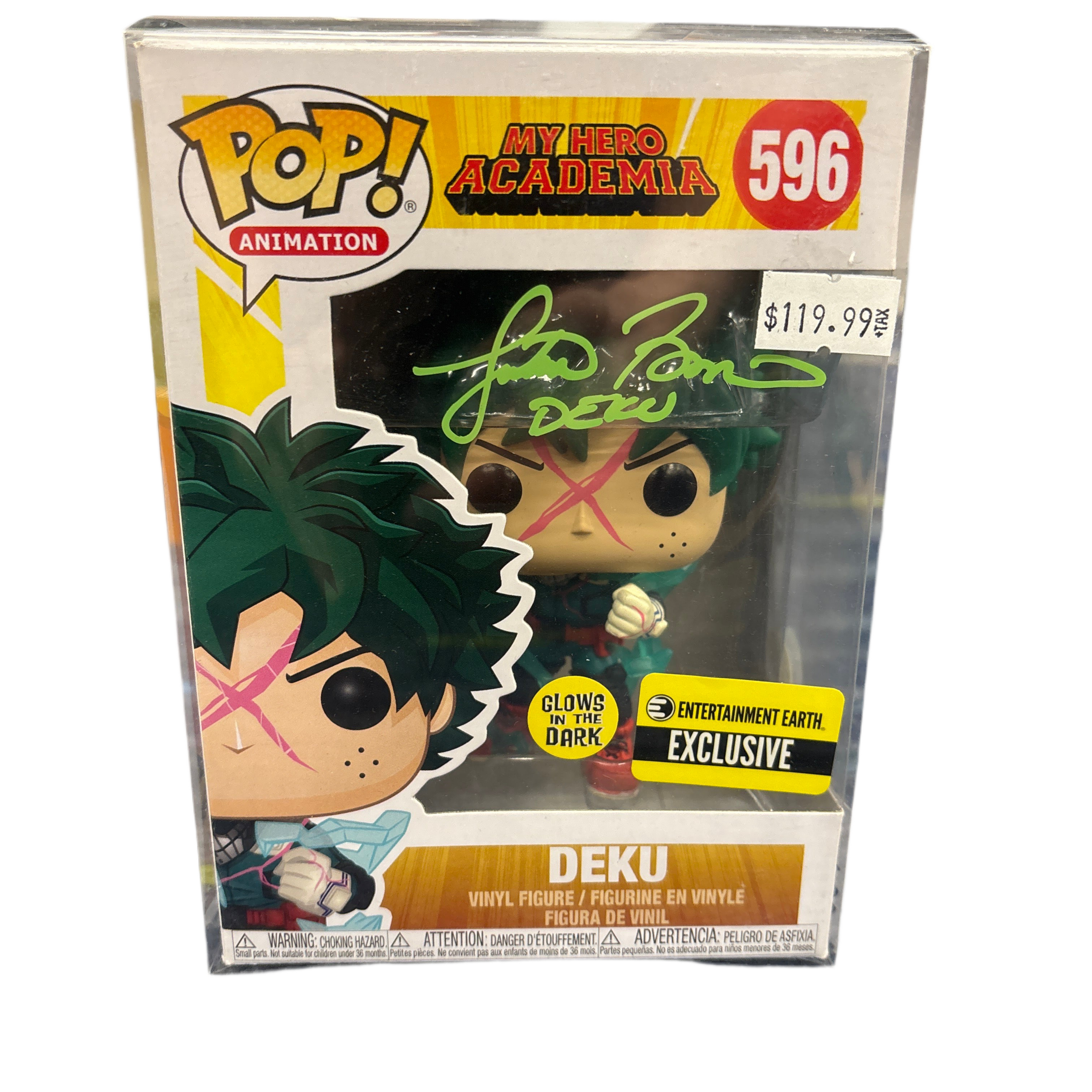SIGNED Funko Pop! Animation My Hero Academia Deku EEE GITD #596
