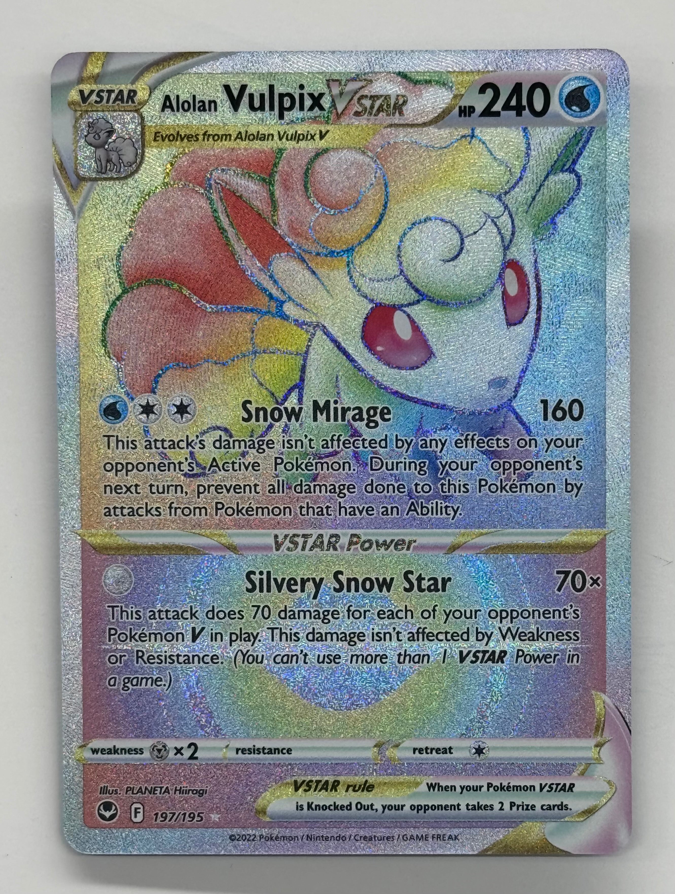 Pokémon TCG - Silver Tempest Alolan Vulpix VSTAR 197/195 NM