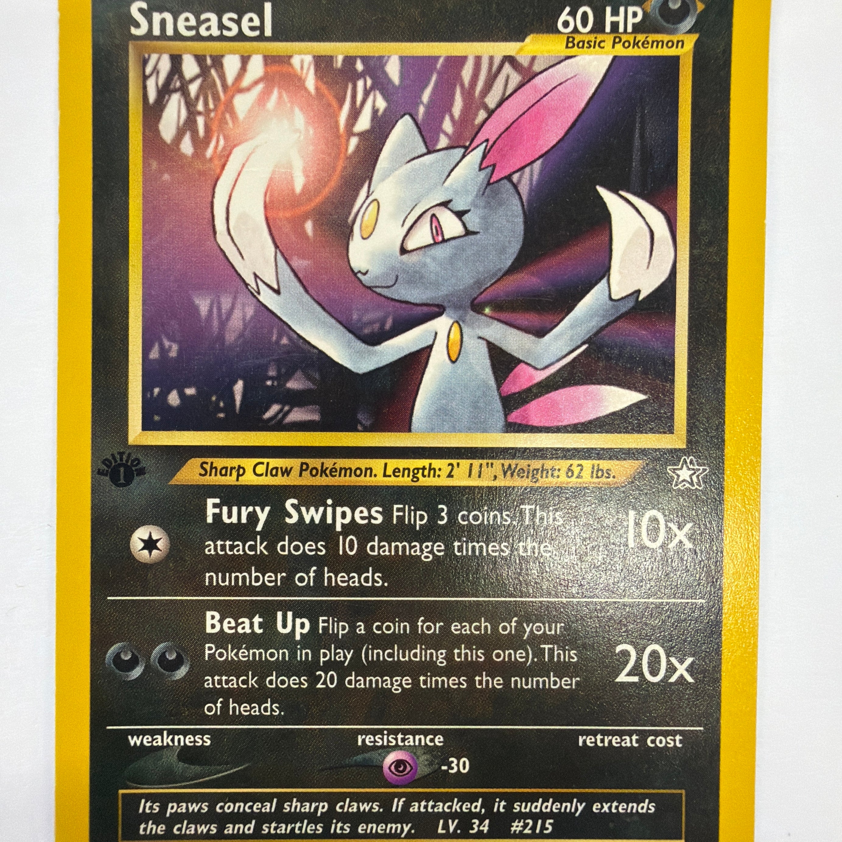 Pokémon TCG - Neo Genesis 1st Edition Sneasel 25/111 Non-Holo DMG