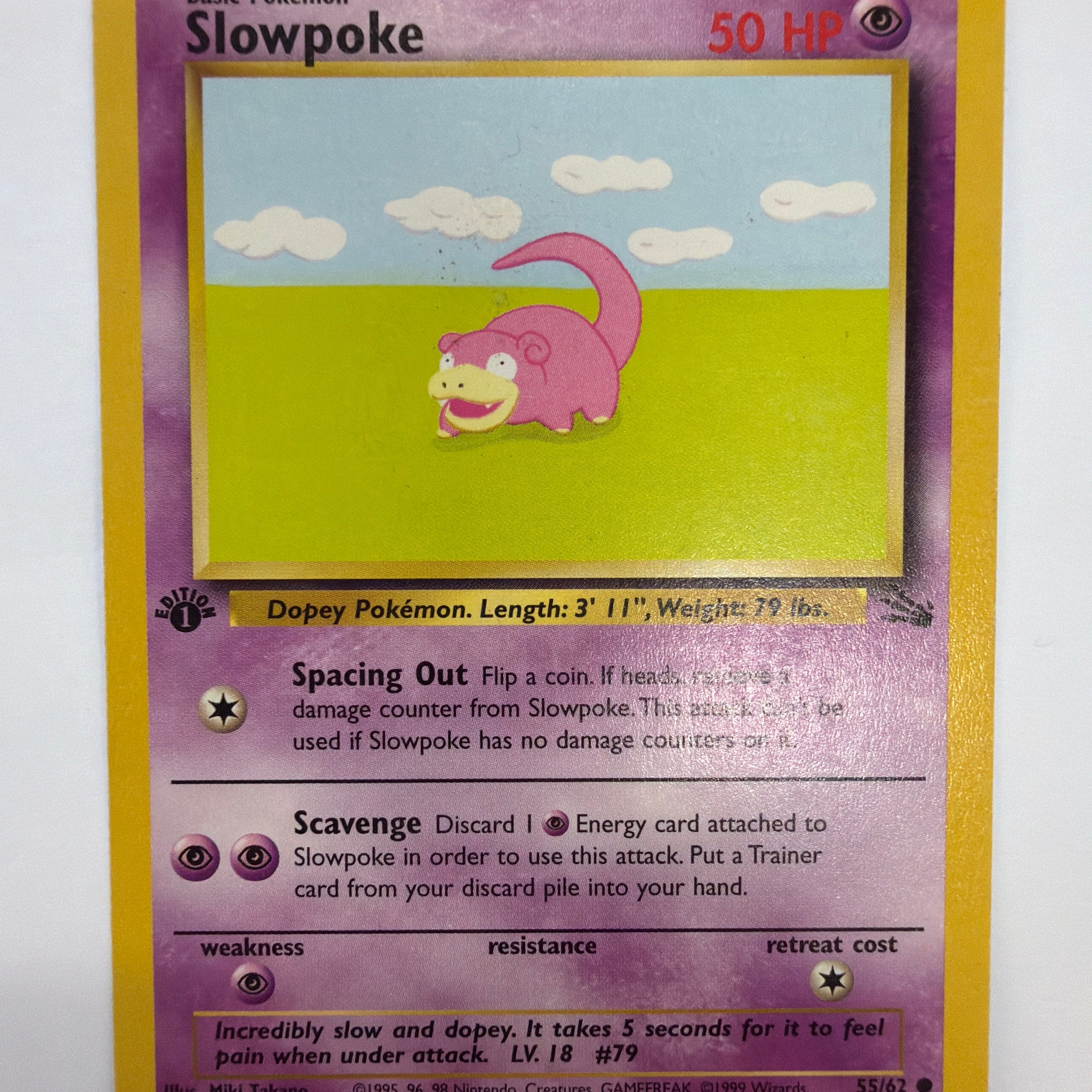 Pokémon TCG - Fossil 1st Edition Slowpoke 55/62 Non-Holo NM