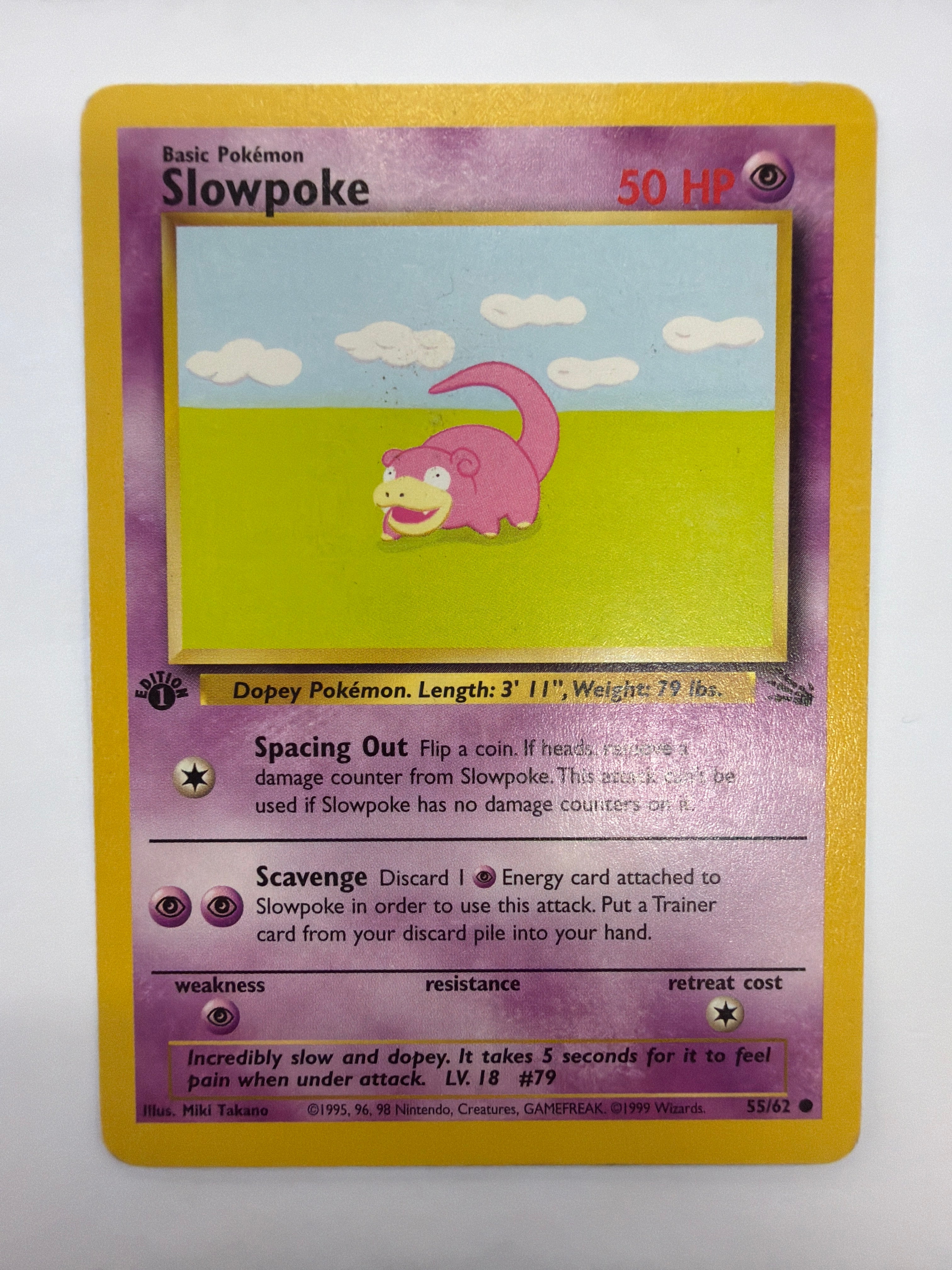 Pokémon TCG - Fossil 1st Edition Slowpoke 55/62 Non-Holo NM