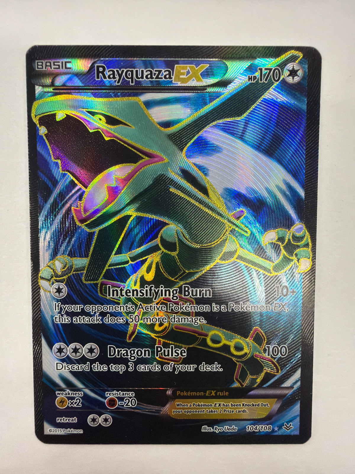 Pokémon TCG -  XY Roaring Skies Rayquaza EX 104/108 DMG