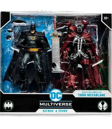 McFarlane Gold Label Collection DC Multiverse Batman & Spawn Action Figure 2 Pack Includes Exclusive Comic Book