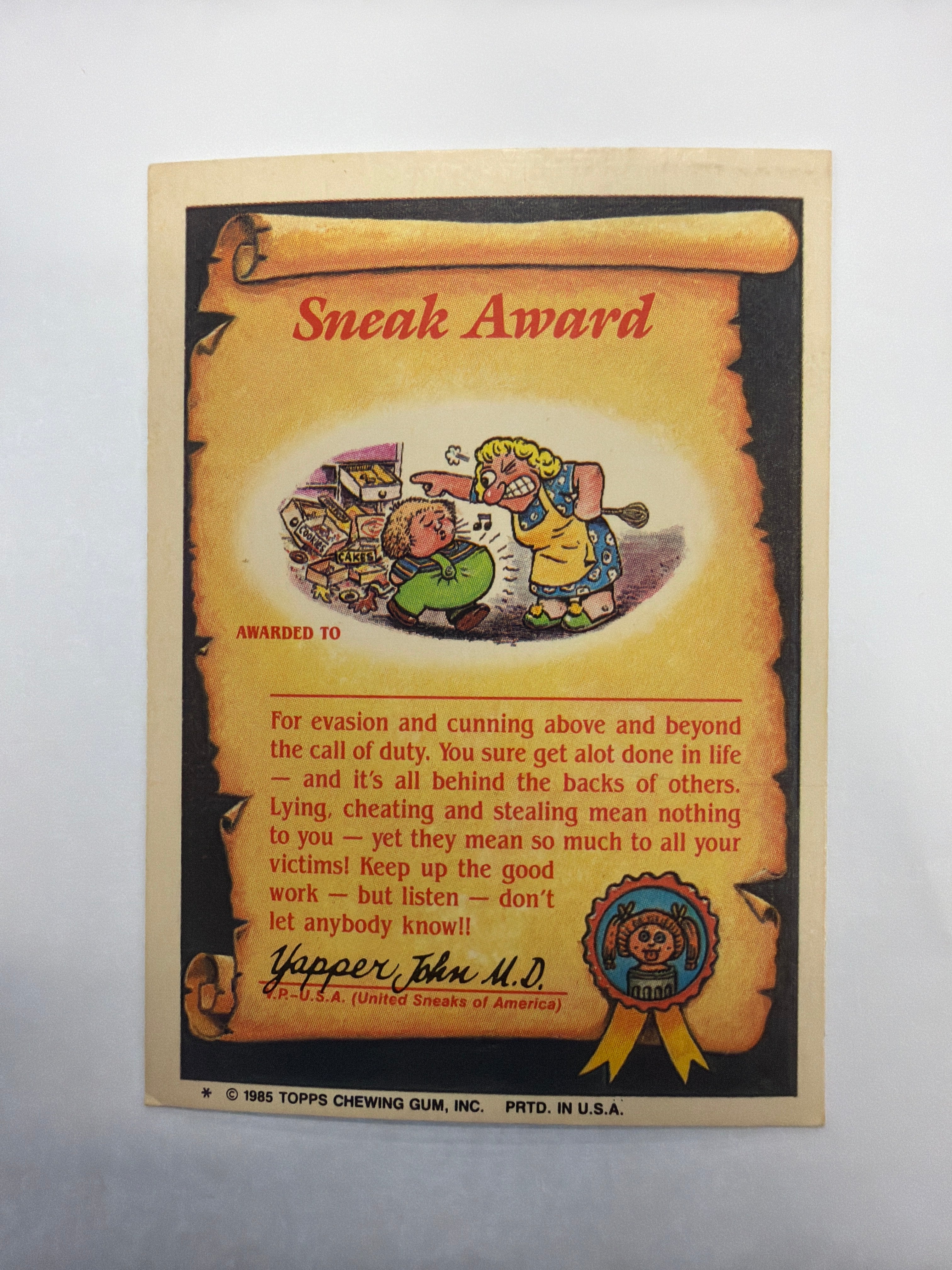 Garbage Pail Kids - 1985 Patty Putty #42a