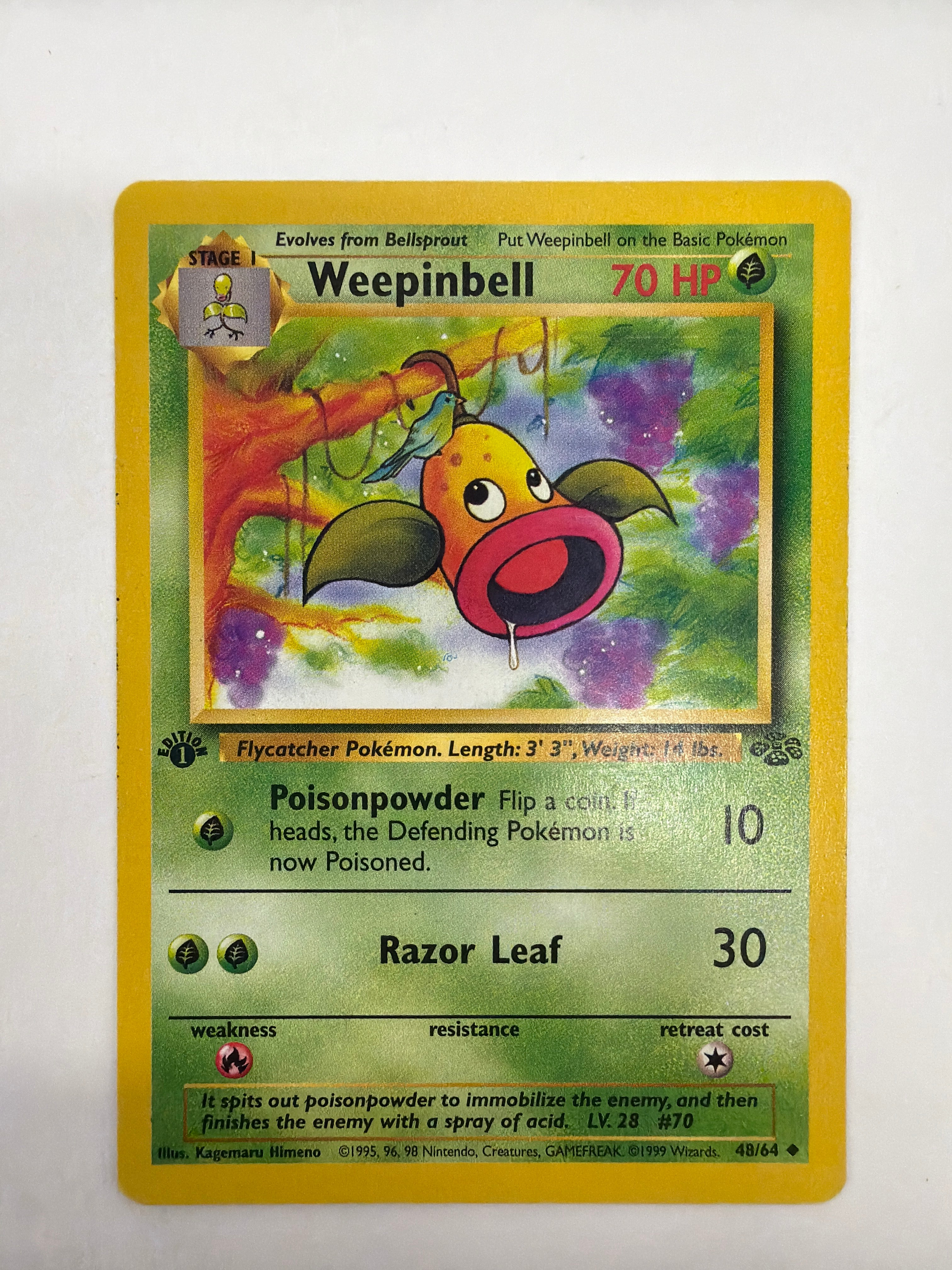 Pokémon TCG - Jungle 1st Edition Weepinbell 48/64 NM