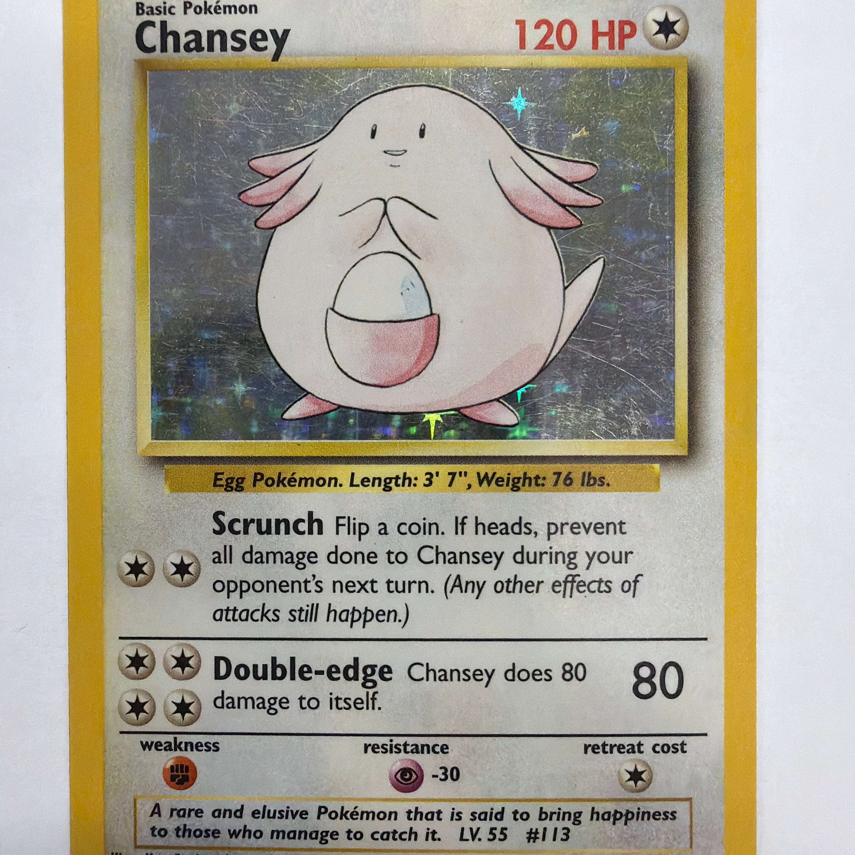 Pokémon TCG - Base Set Unlimited Chansey Holo 3/102 DMG