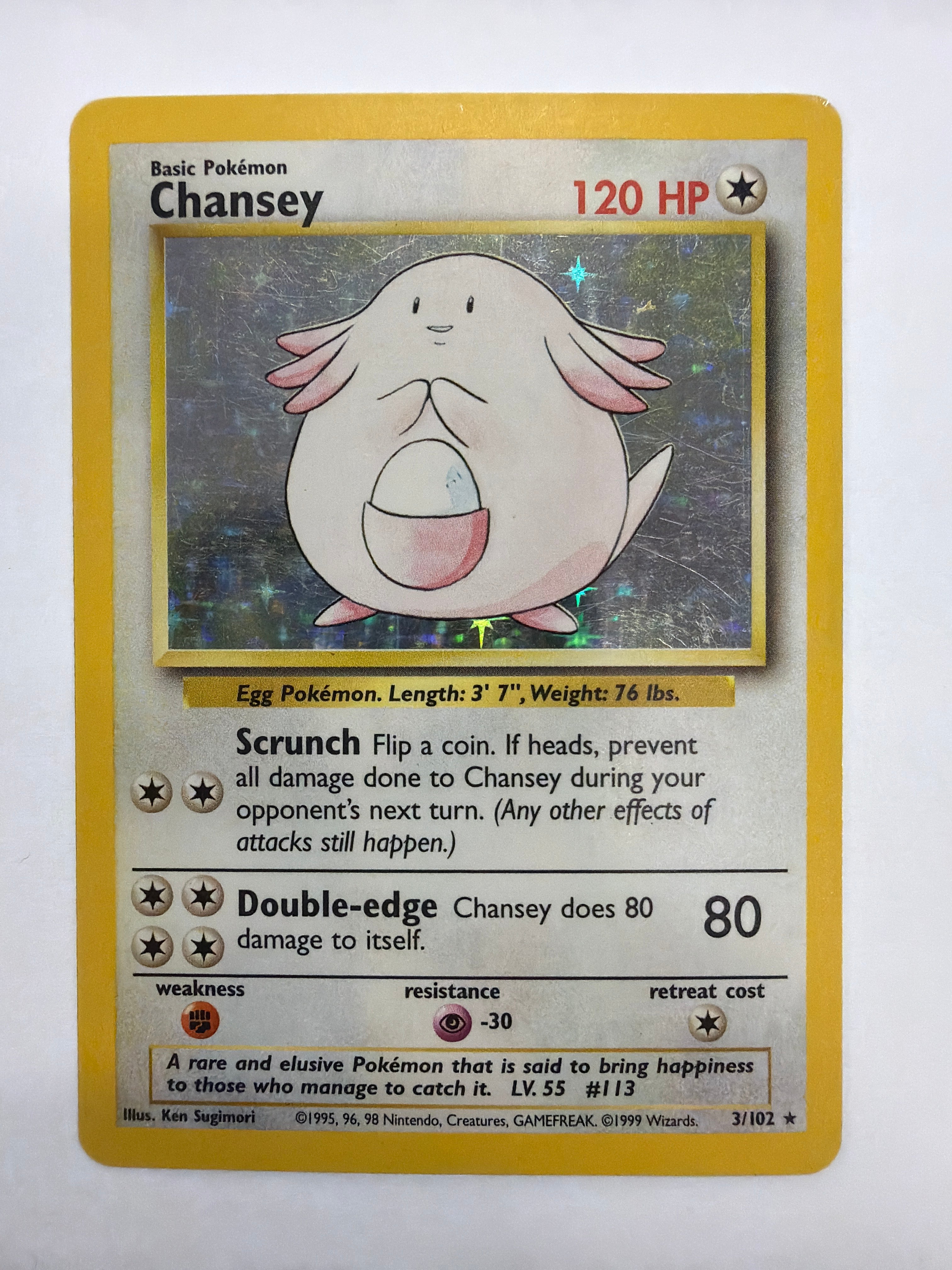 Pokémon TCG - Base Set Unlimited Chansey Holo 3/102 DMG