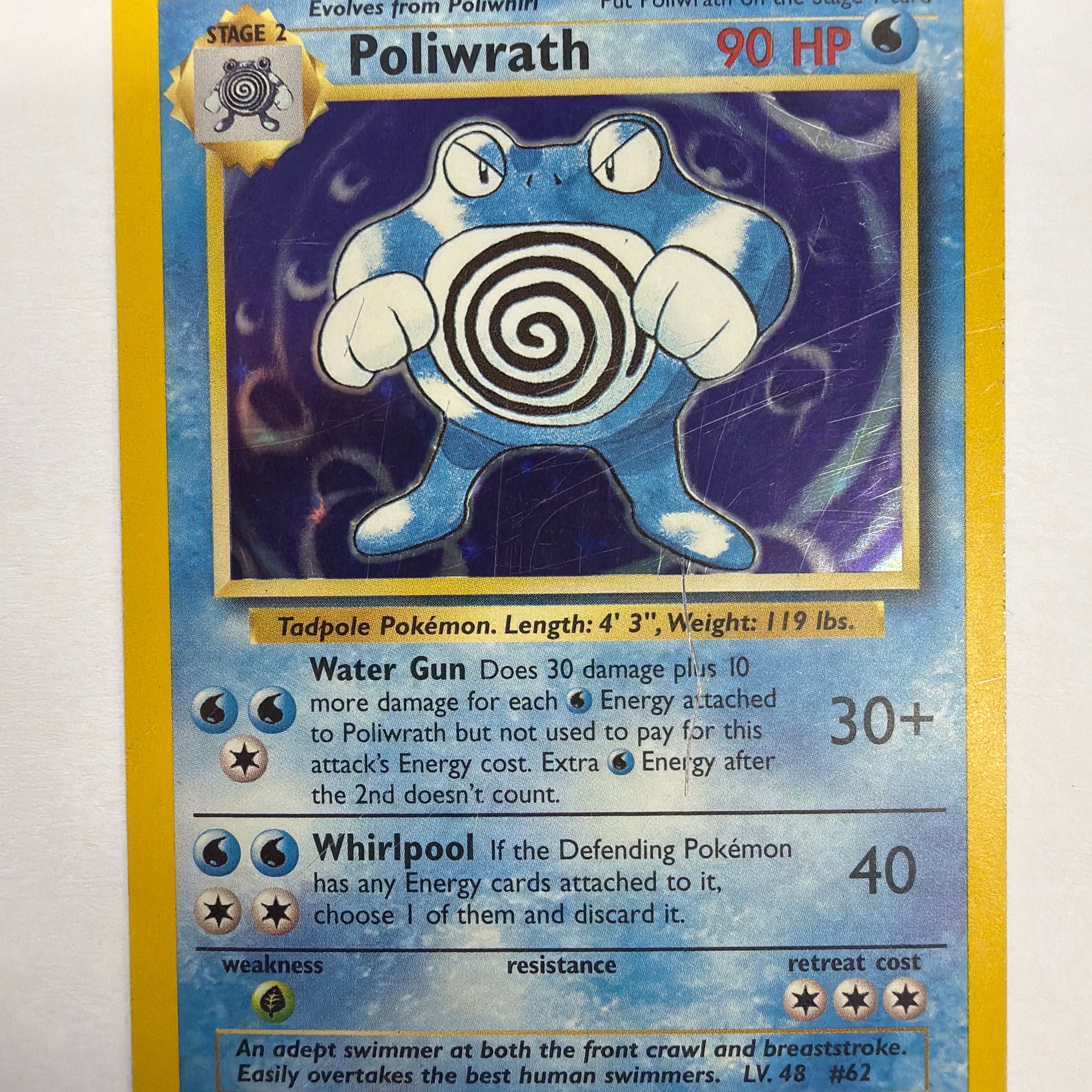 Pokémon TCG - Base Set Unlimited Poliwrath 13/102 Holo HP