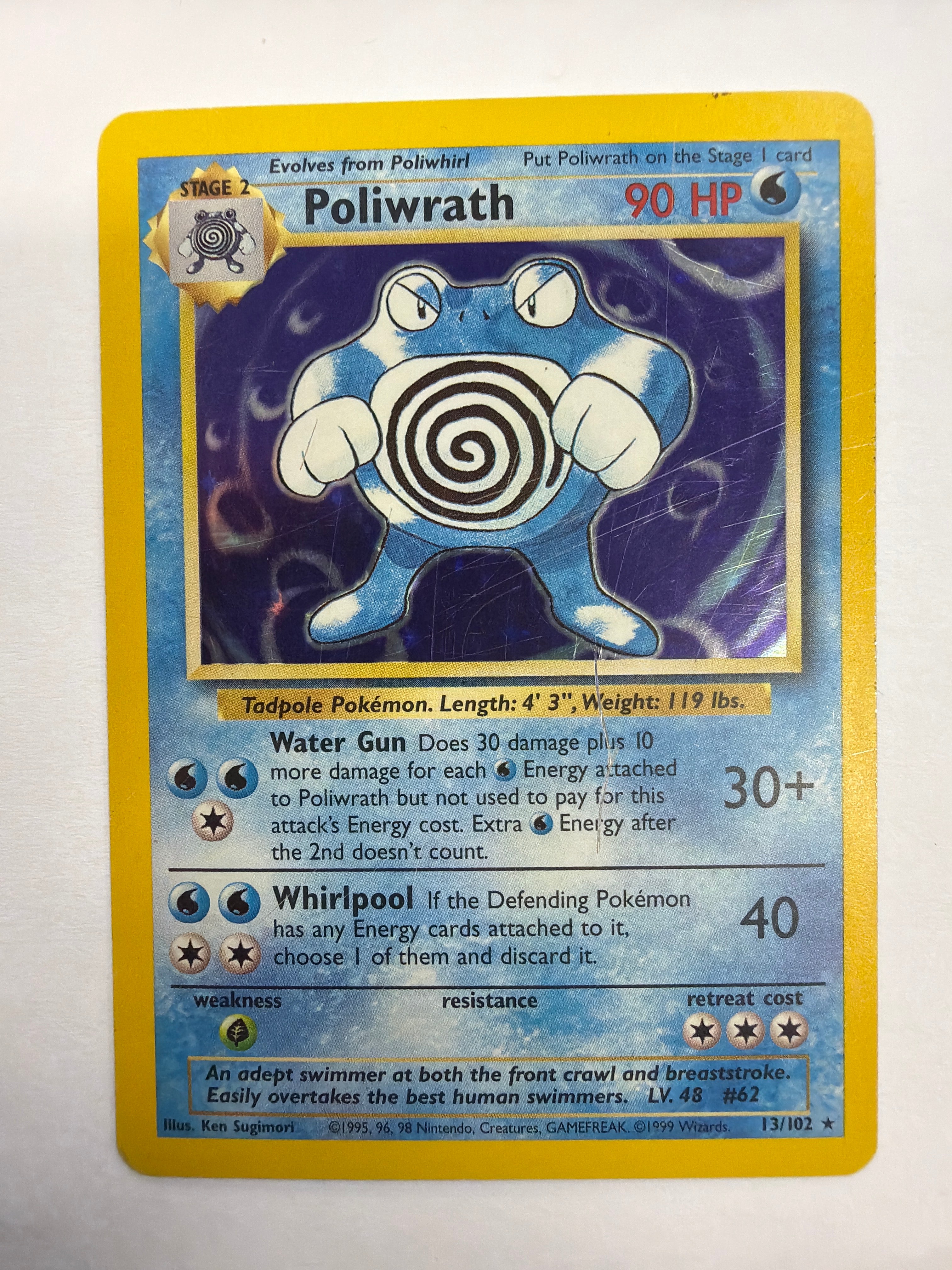 Pokémon TCG - Base Set Unlimited Poliwrath 13/102 Holo HP