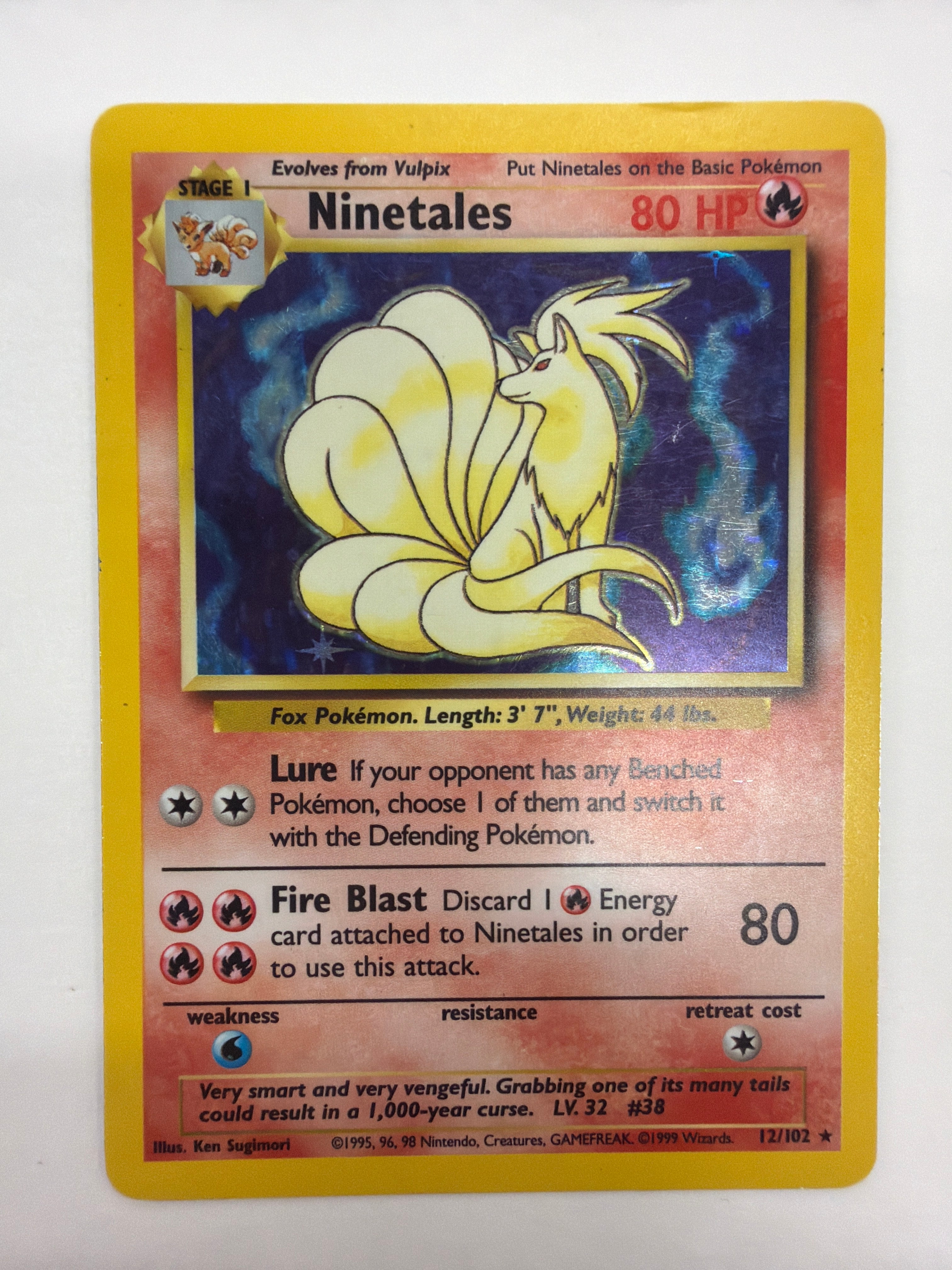 Pokémon TCG - Base Set Unlimited Ninetales 12/102 Holo MP