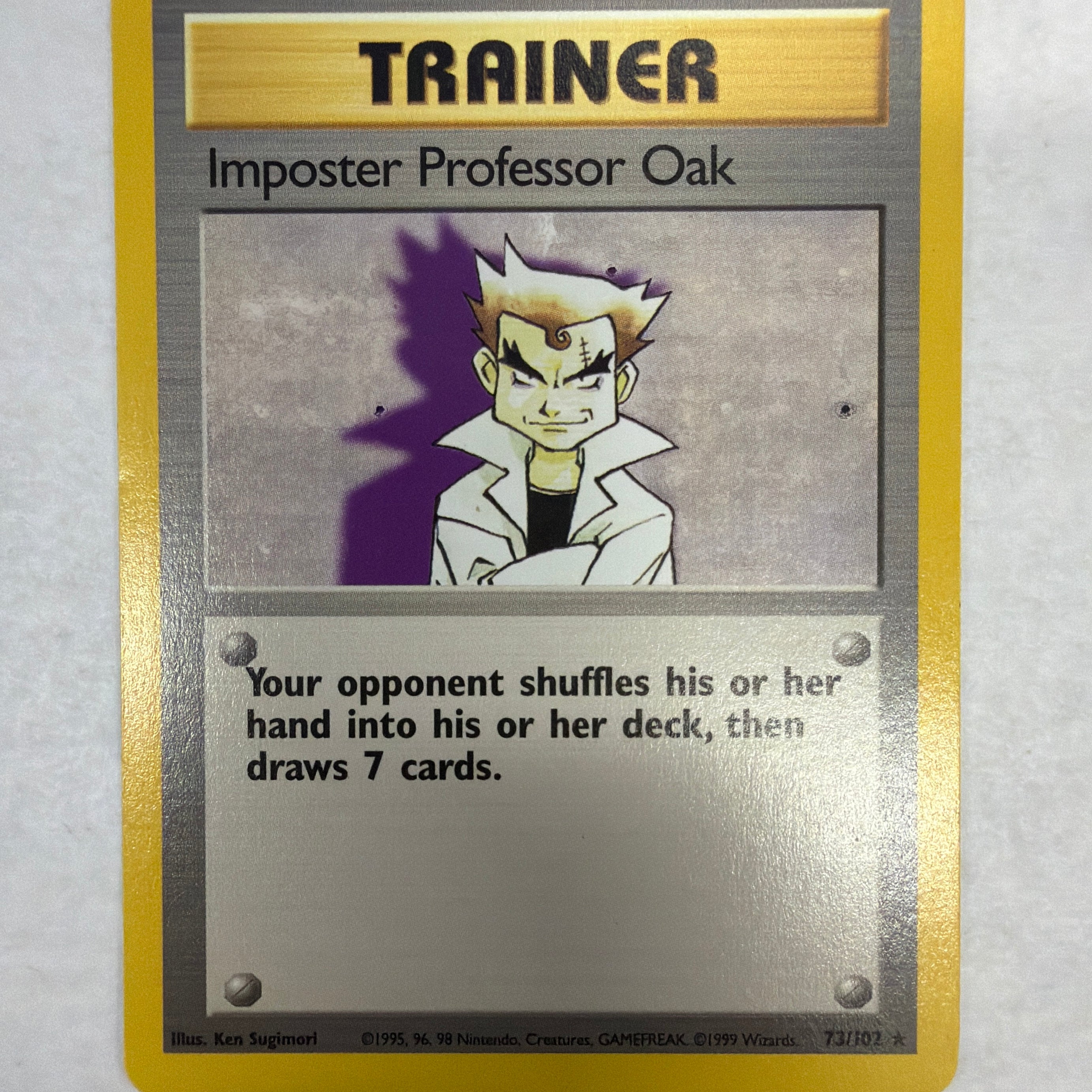 Pokémon TCG - Base Set Unlimited  Imposter Professor Oak 73/102 Non-Holo LP