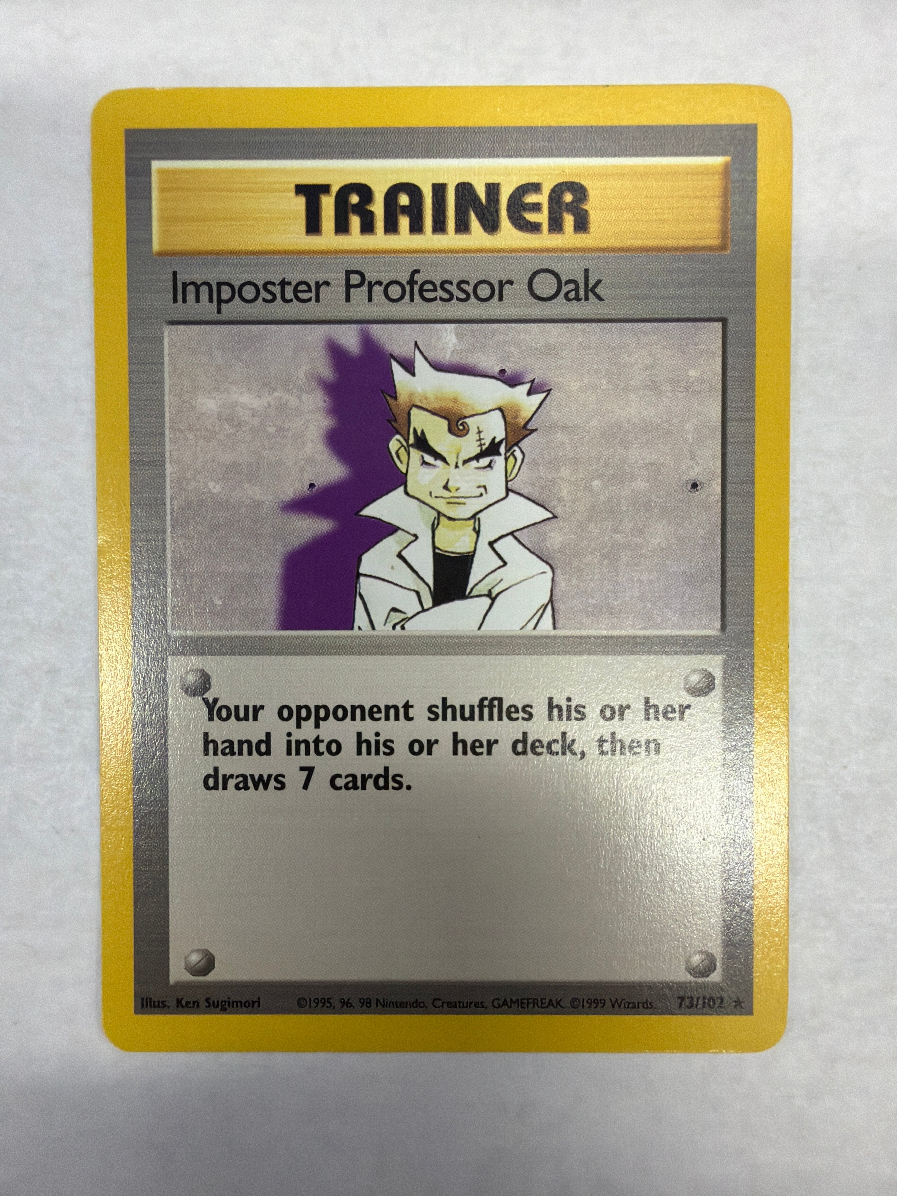 Pokémon TCG - Base Set Unlimited  Imposter Professor Oak 73/102 Non-Holo LP