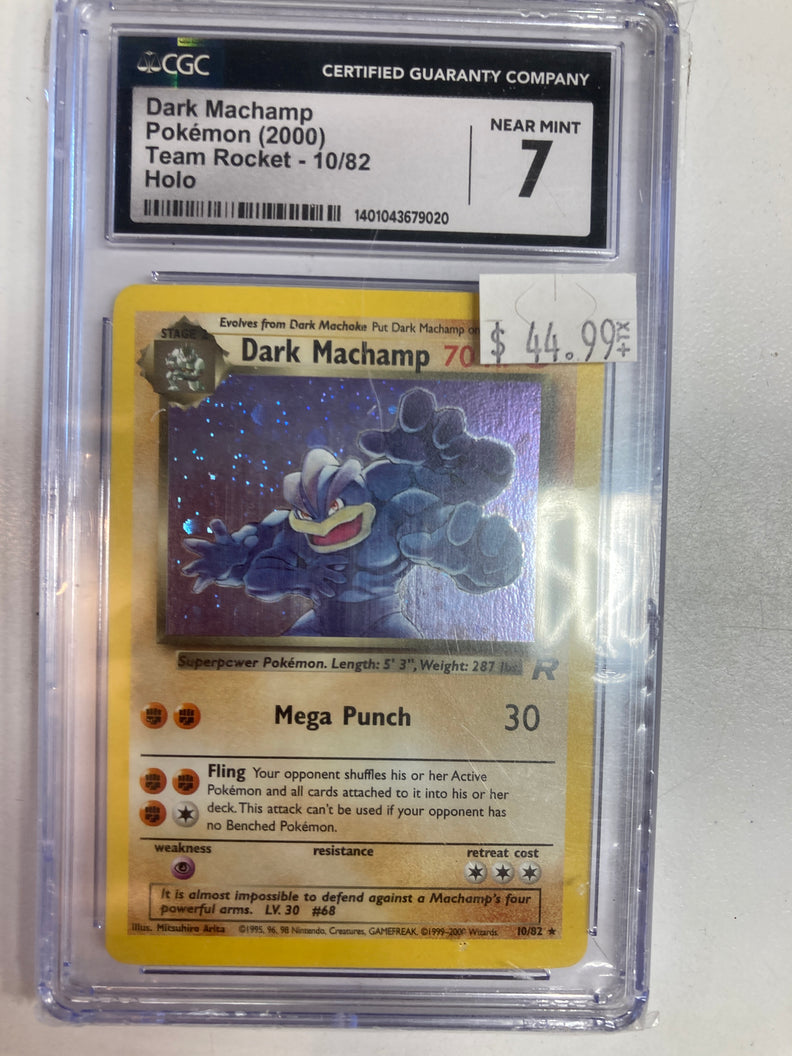 GRADED Pokémon TCG Dark Machamp 10/82 Team Rocket Holo 7 CGC – True  Believers Gaming and Collectibles
