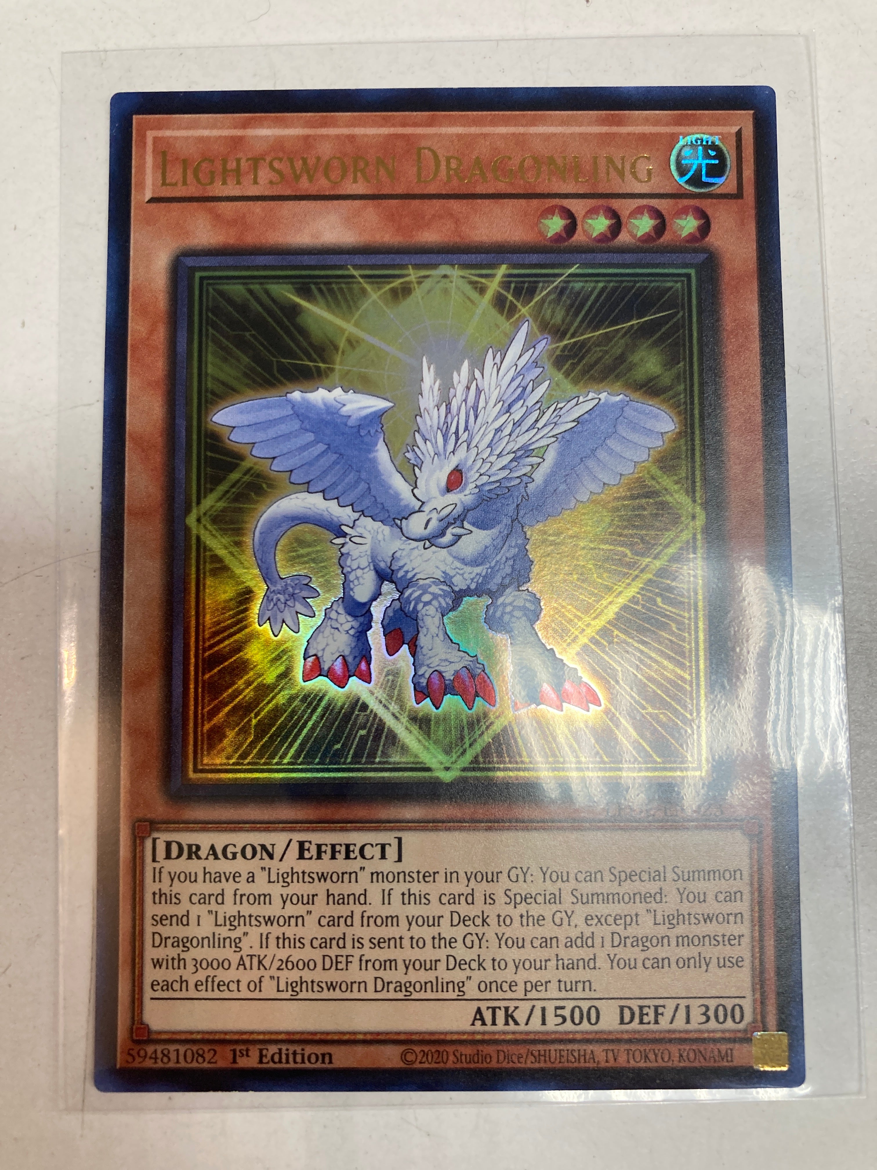 Yugioh TCG Lightsworn Dragonling LEDE-EN023 First Edition Ultra Rare M True Believers Gaming and Collectibles Yugioh TCG Lightsworn Dragonling LEDE-EN023 First Edition Ultra Rare M True Believers Gaming and Collectibles