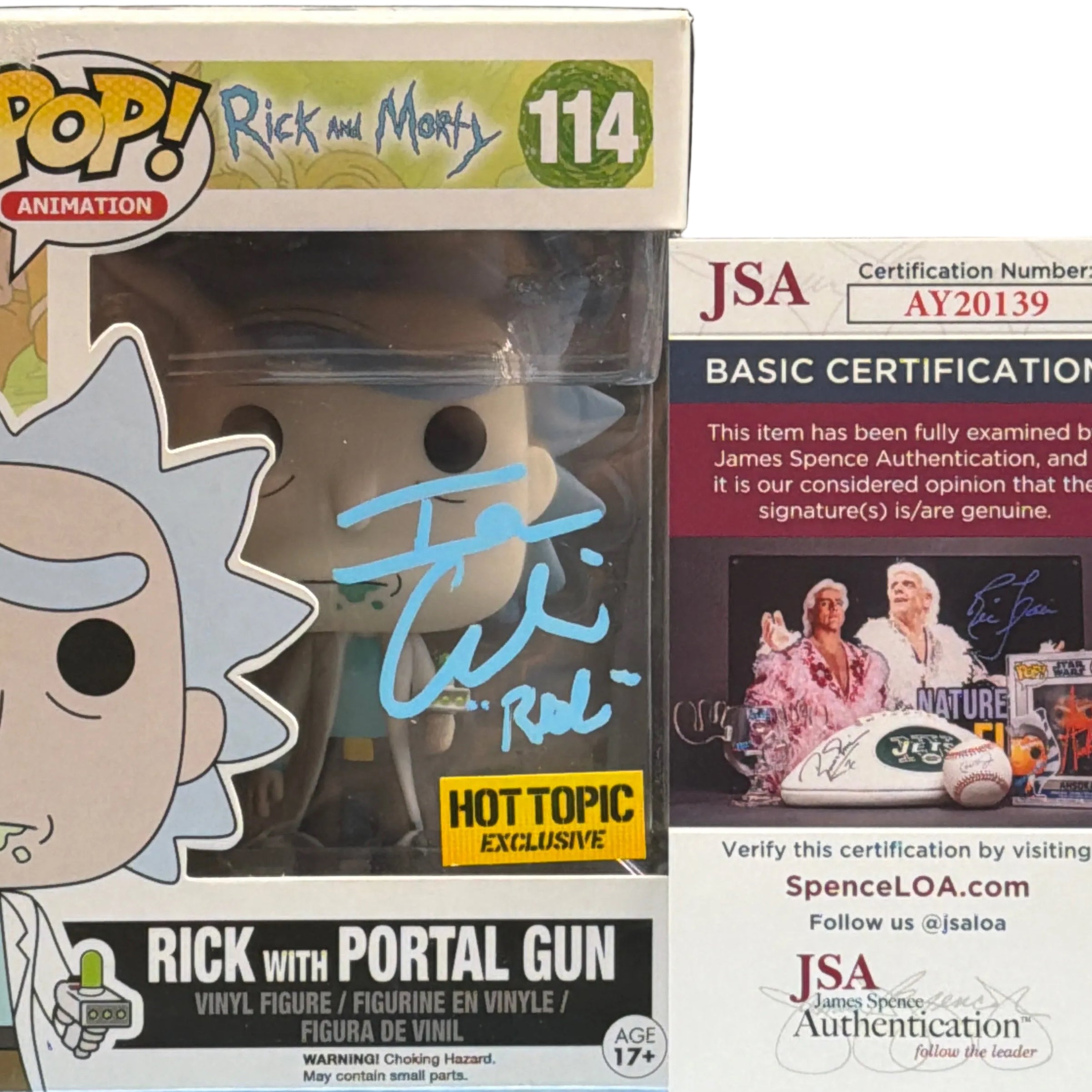 (SIGNED) Funko Pop! Animation Rick and Morty Rick with Portal Gun Hot Topic Exclusive #114