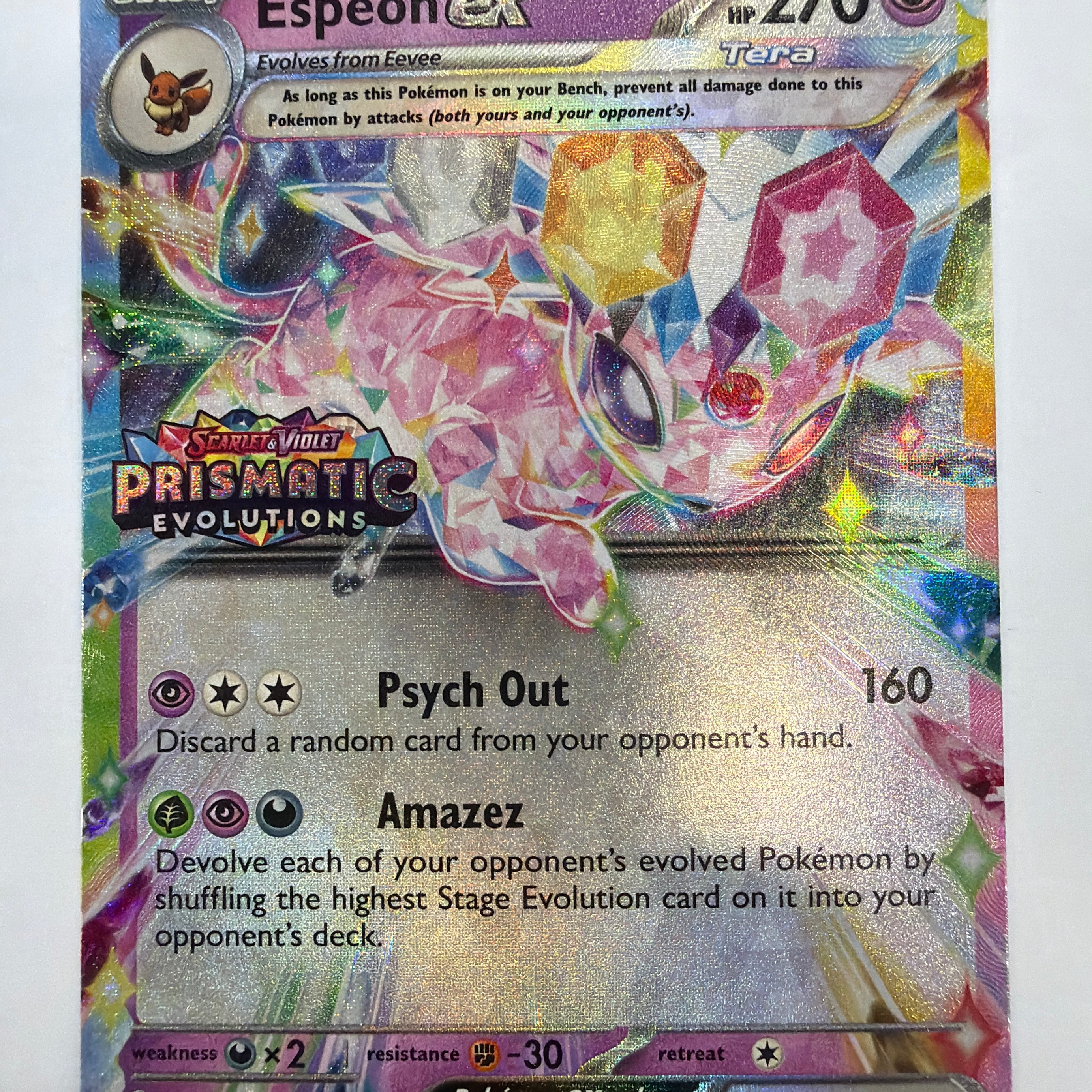 Pokémon TCG - Scarlet & Violet Promo Espeon ex 034/131 Prismatic Evolutions Stamped NM