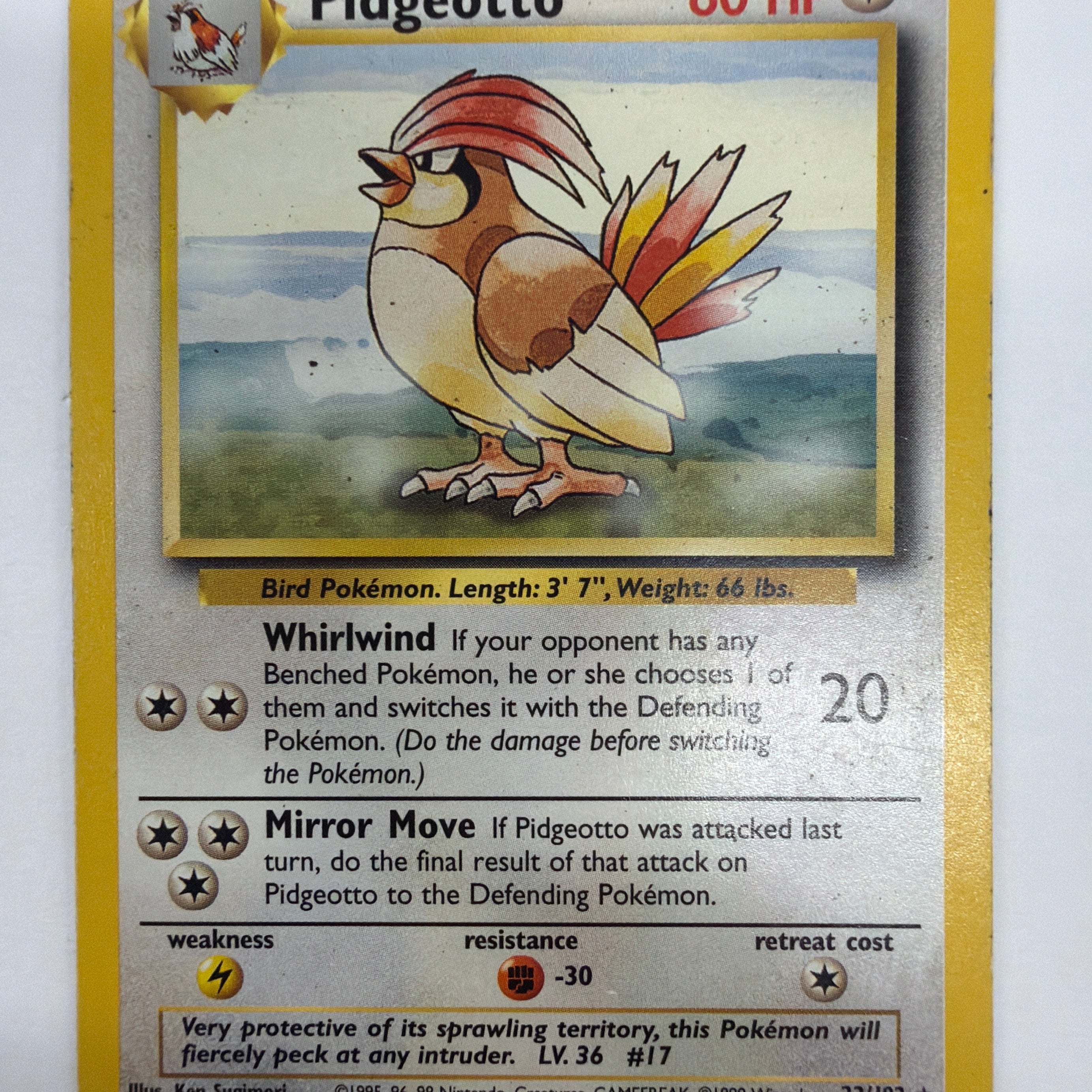 Pokémon TCG - Base Set Unlimited  Pidgeotto 22/102 Non-Holo NM