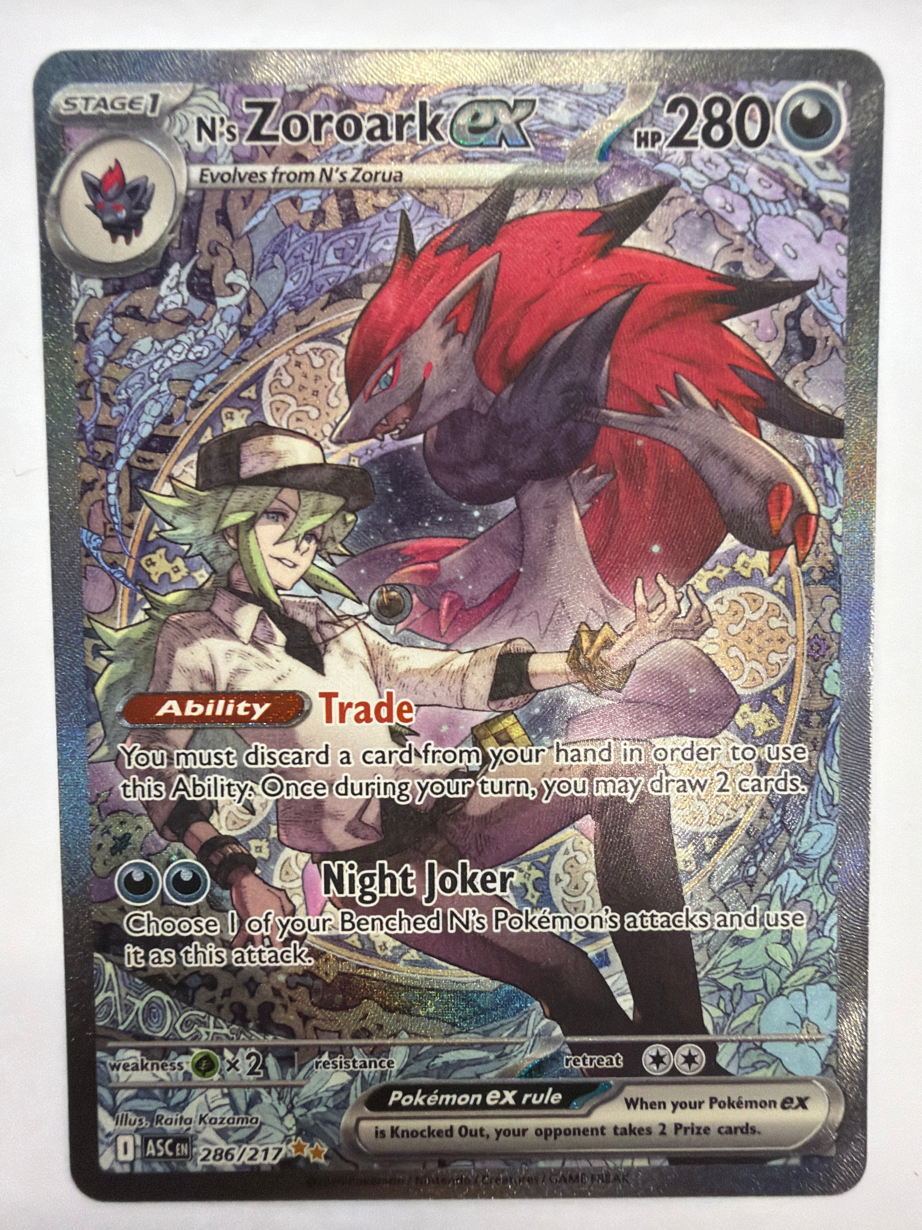 Pokémon TCG - Ascended Heroes N's Zoroark ex 286/217 NM