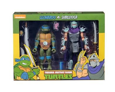 NECA Nickelodeon TMNT Leonardo & Shredder Cartoon 2- pack Action Figures