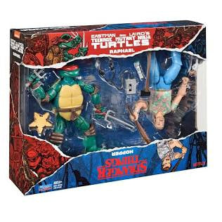 Neca Netflix Teenage Mutant Ninja Turtles Raphael & Stranger Things Hopper 2 Pack