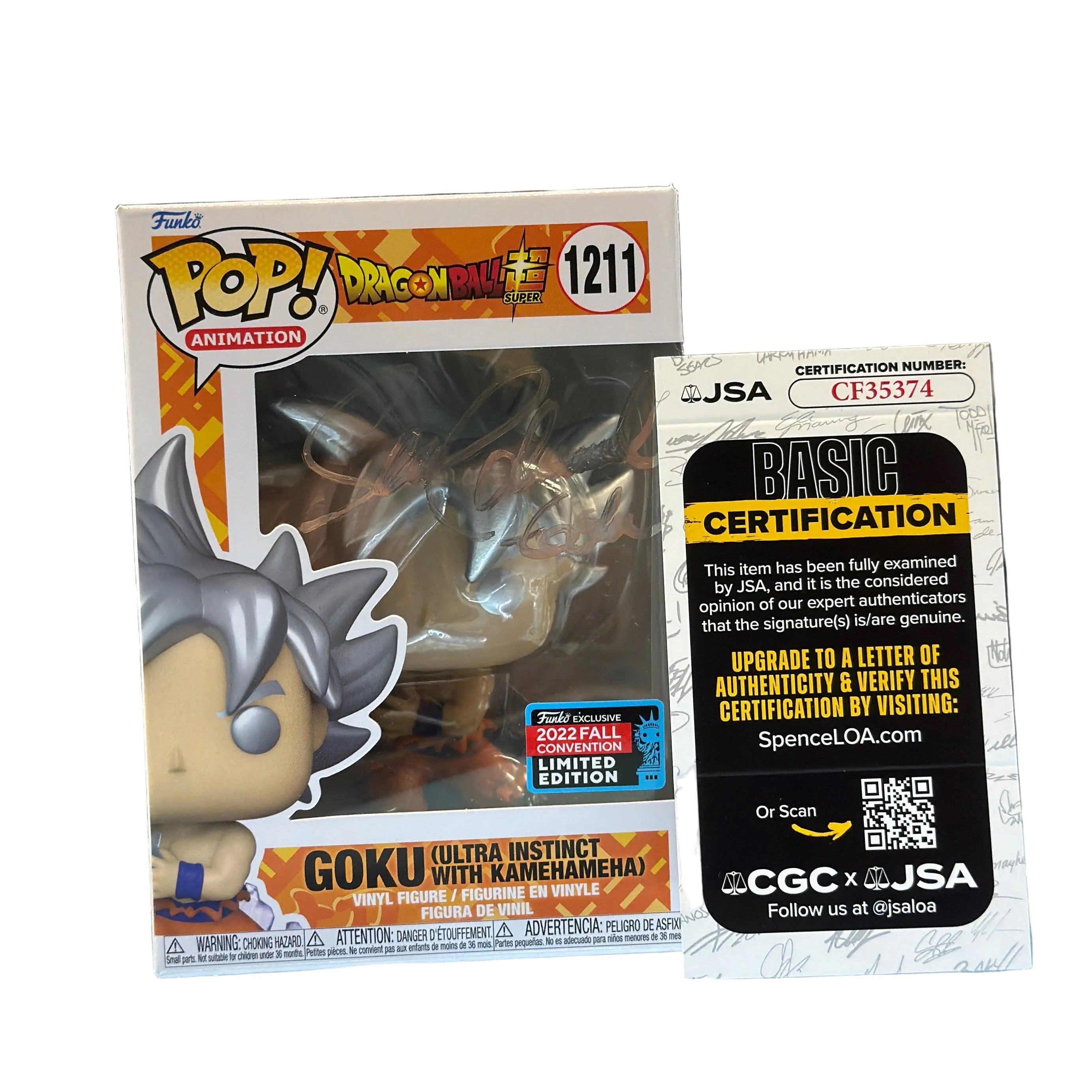 (SIGNED) Funko Pop! Animation Dragon Ball Super Goku (Ultra Instinct with Kamehameha) 2022 Fall Convention Exclusive #1211