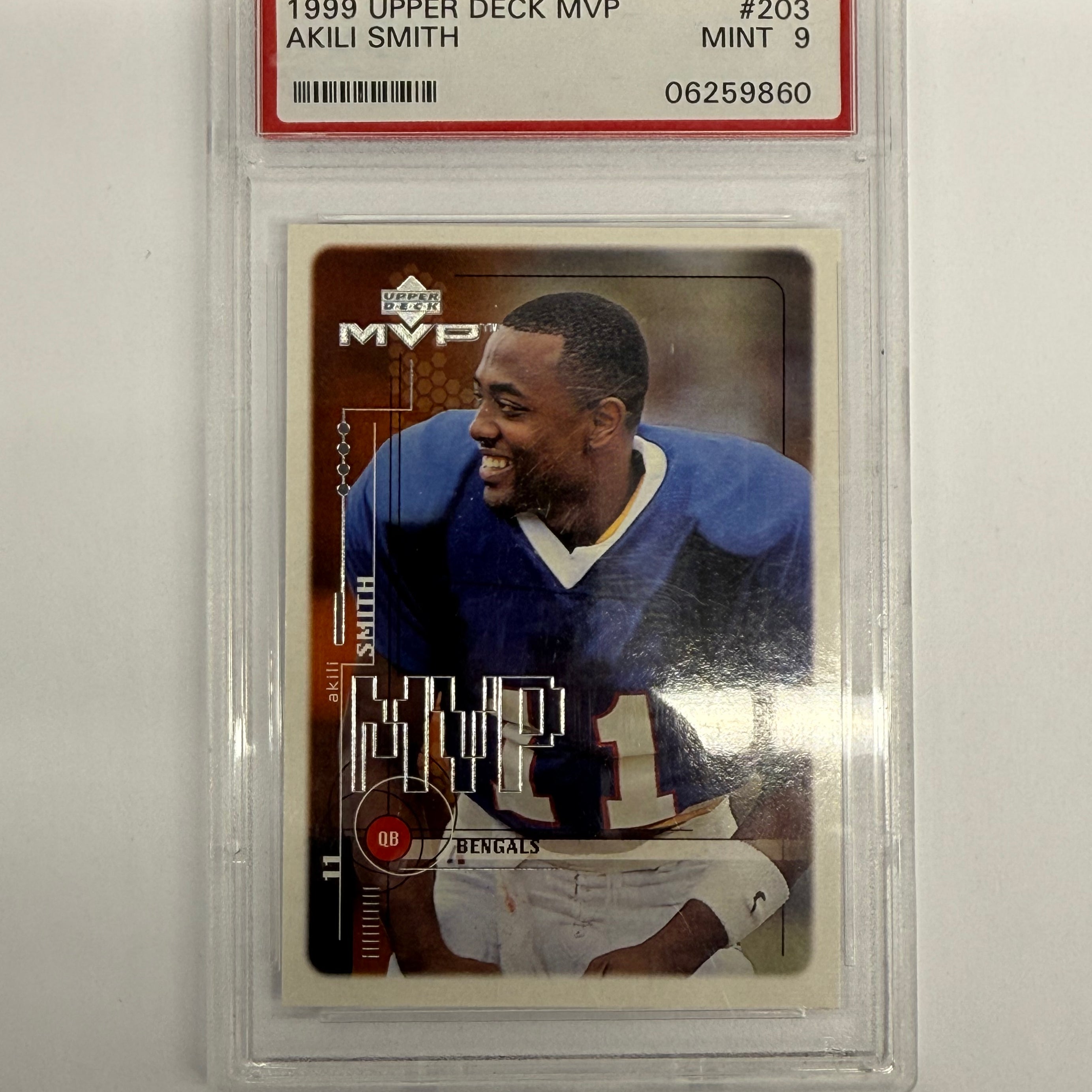 1999 Upper Deck MVP PSA 9 MINT Akili Smith #203