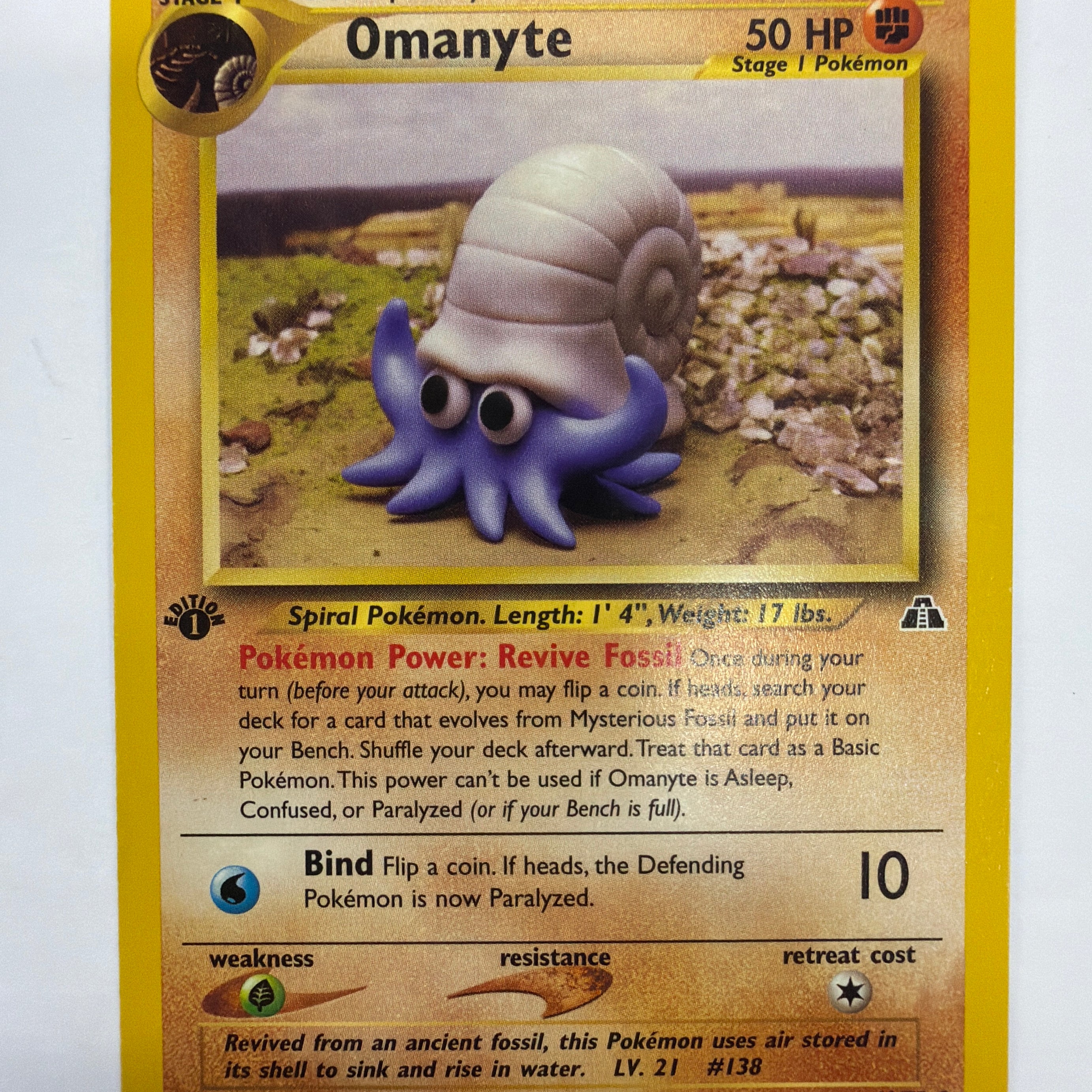 Pokémon TCG - Neo Discovery 1st Edition Omanyte 60/75 Non-Holo LP