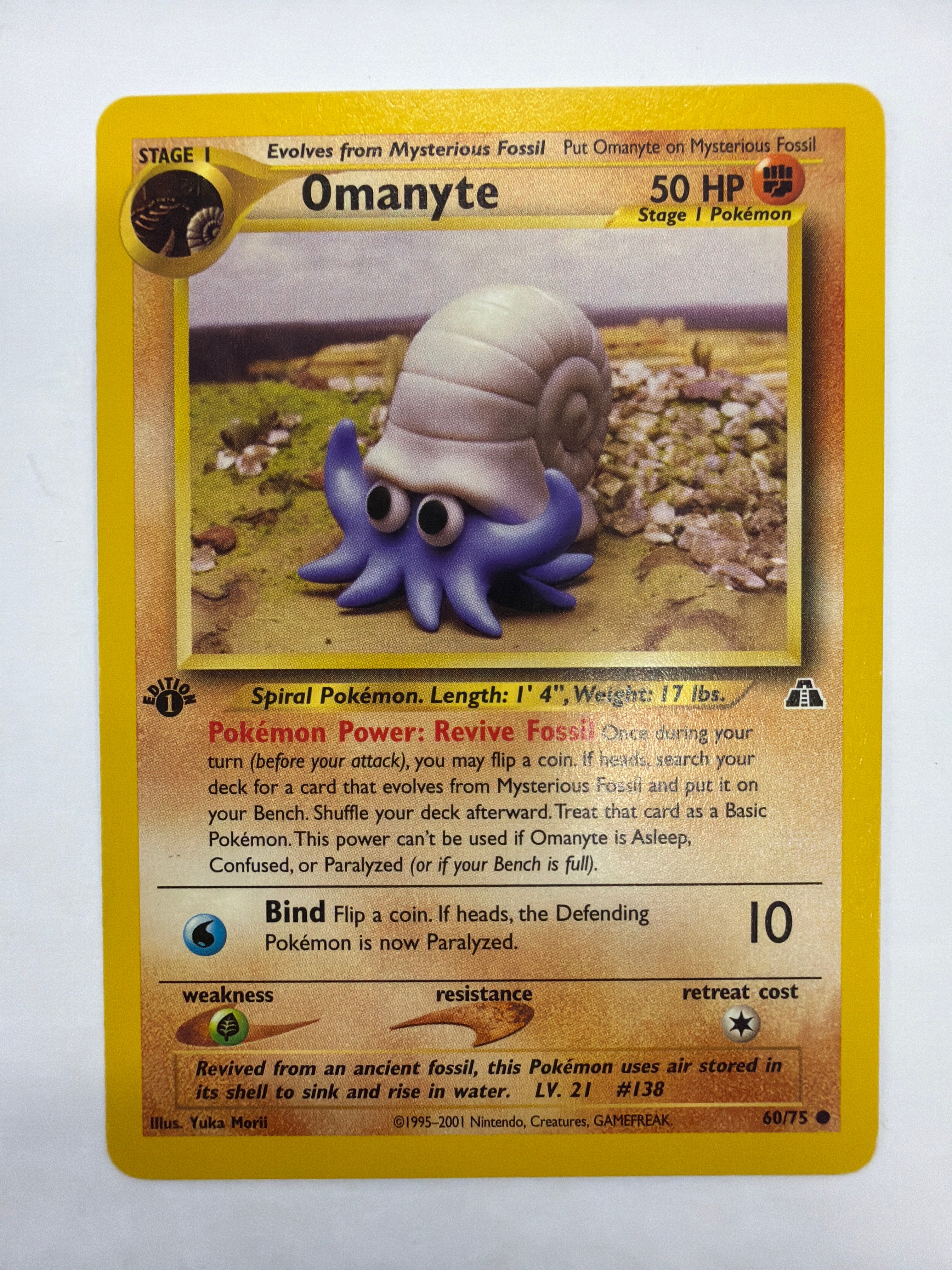 Pokémon TCG - Neo Discovery 1st Edition Omanyte 60/75 Non-Holo LP
