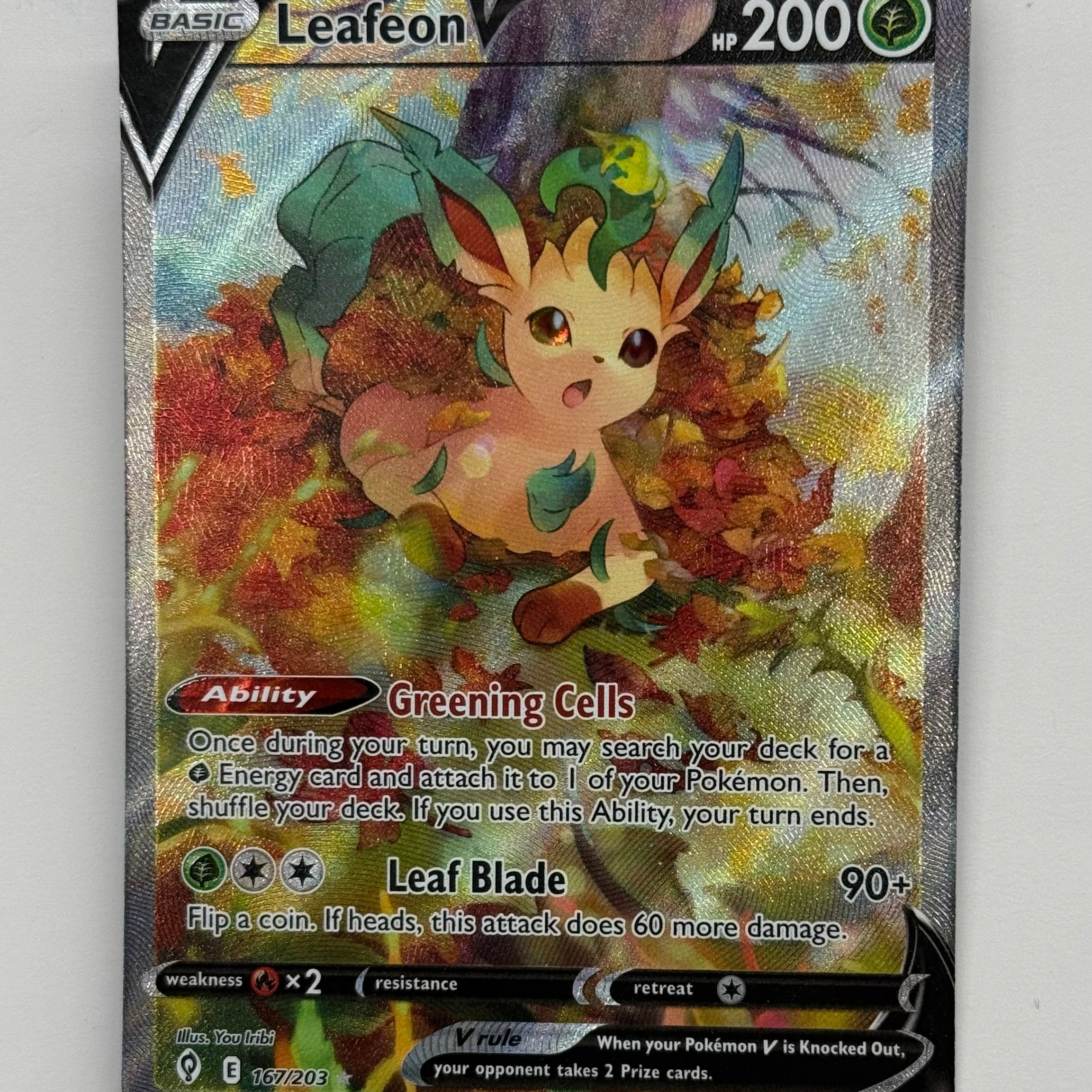 Pokémon TCG - Evolving Skies Leafeon V 167/203 NM