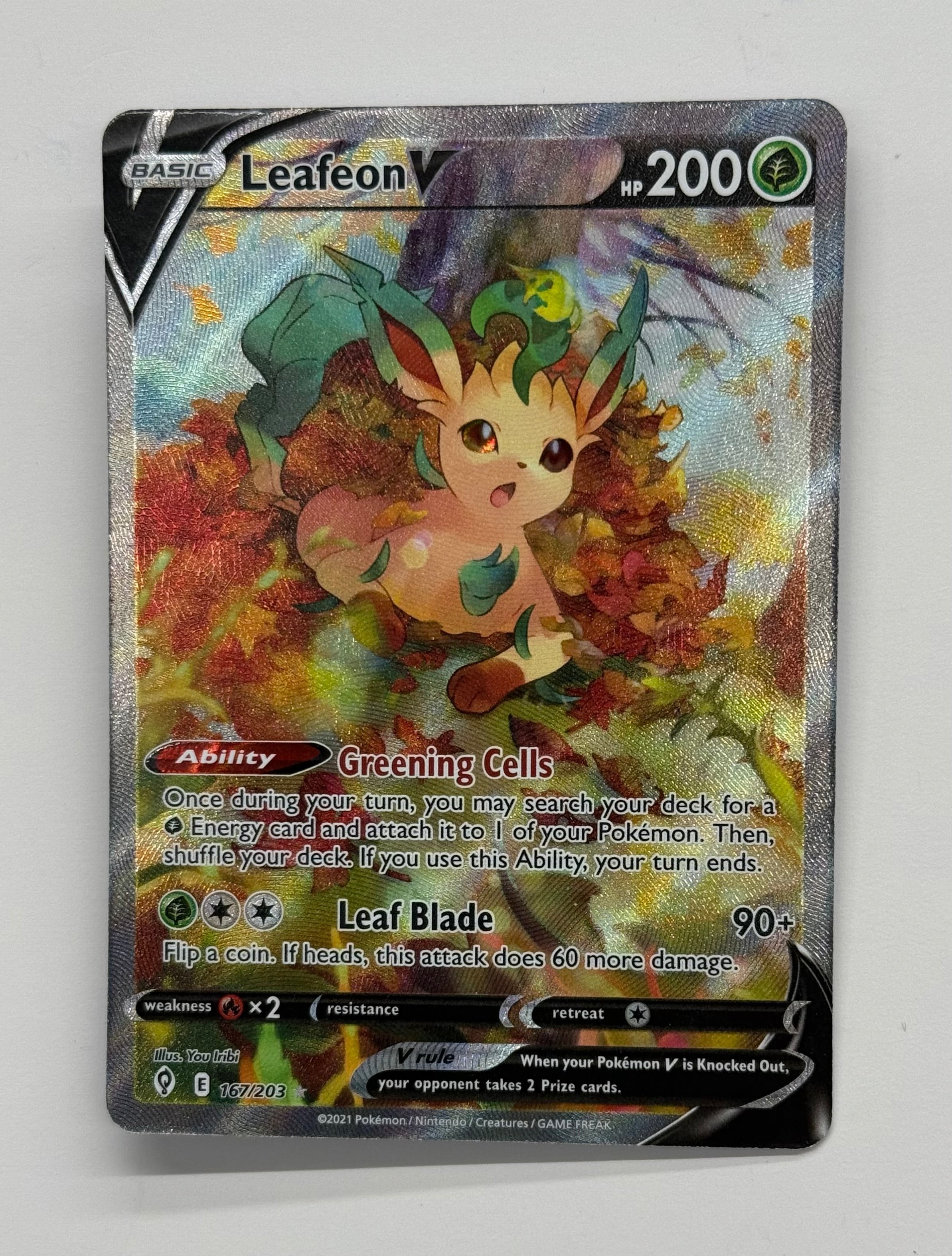 Pokémon TCG - Evolving Skies Leafeon V 167/203 NM