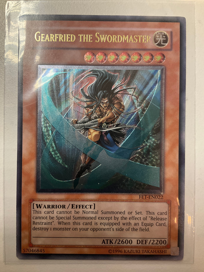 Yugioh TCG Gearfried The Swordmaster FET-EN022 Ultimate Rare Mint True Believers Gaming and Collectibles Yugioh TCG Gearfried The Swordmaster FET-EN022 Ultimate Rare Mint True Believers Gaming and Collectibles
