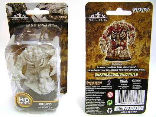 Neca Wizkids Pathfinder Battles Deep Cuts Bone Golem HD Minis Primed Plastic Figures