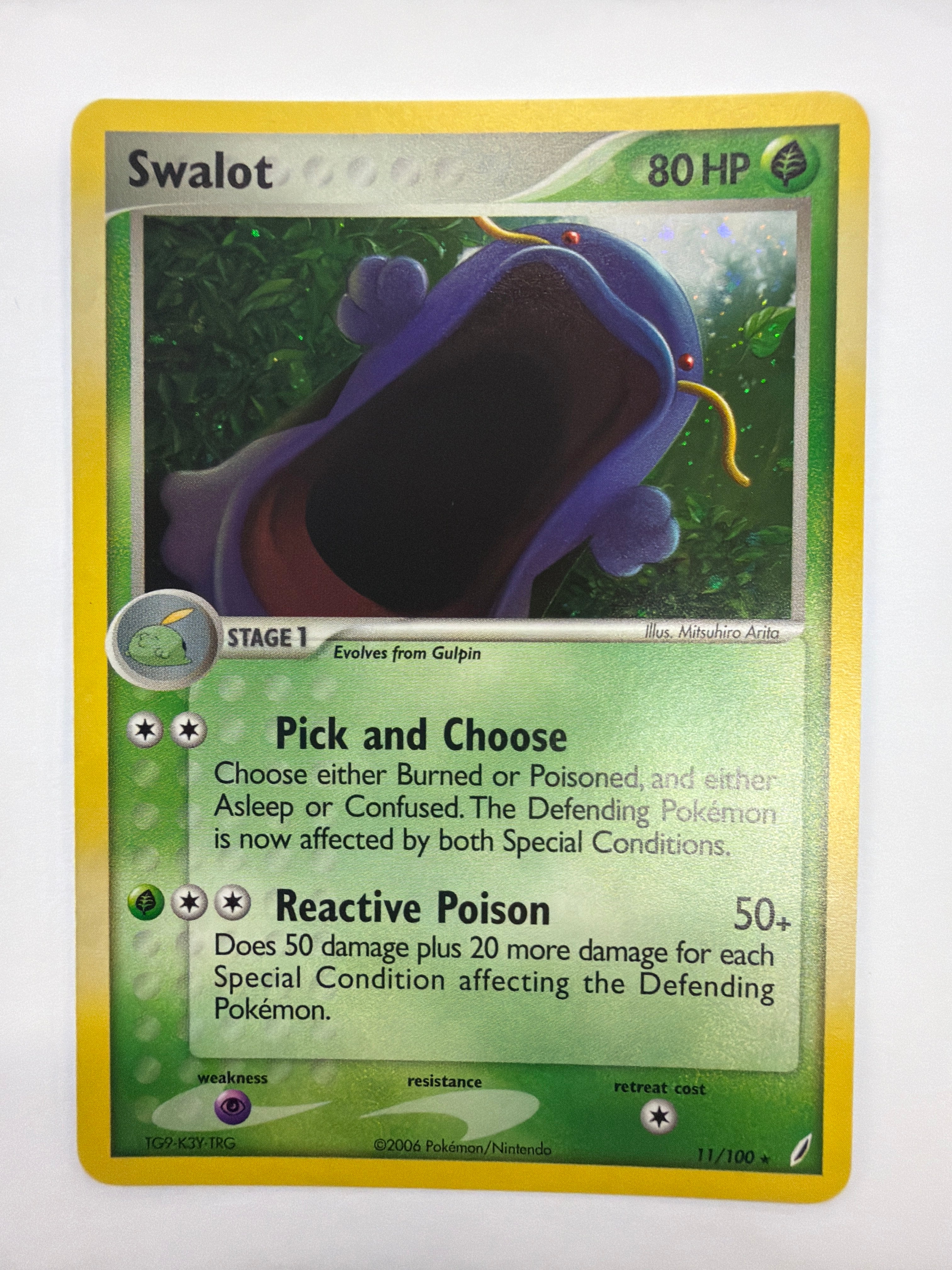 Pokémon TCG - EX Crystal Guardians Swalot 11/100 Holo NM