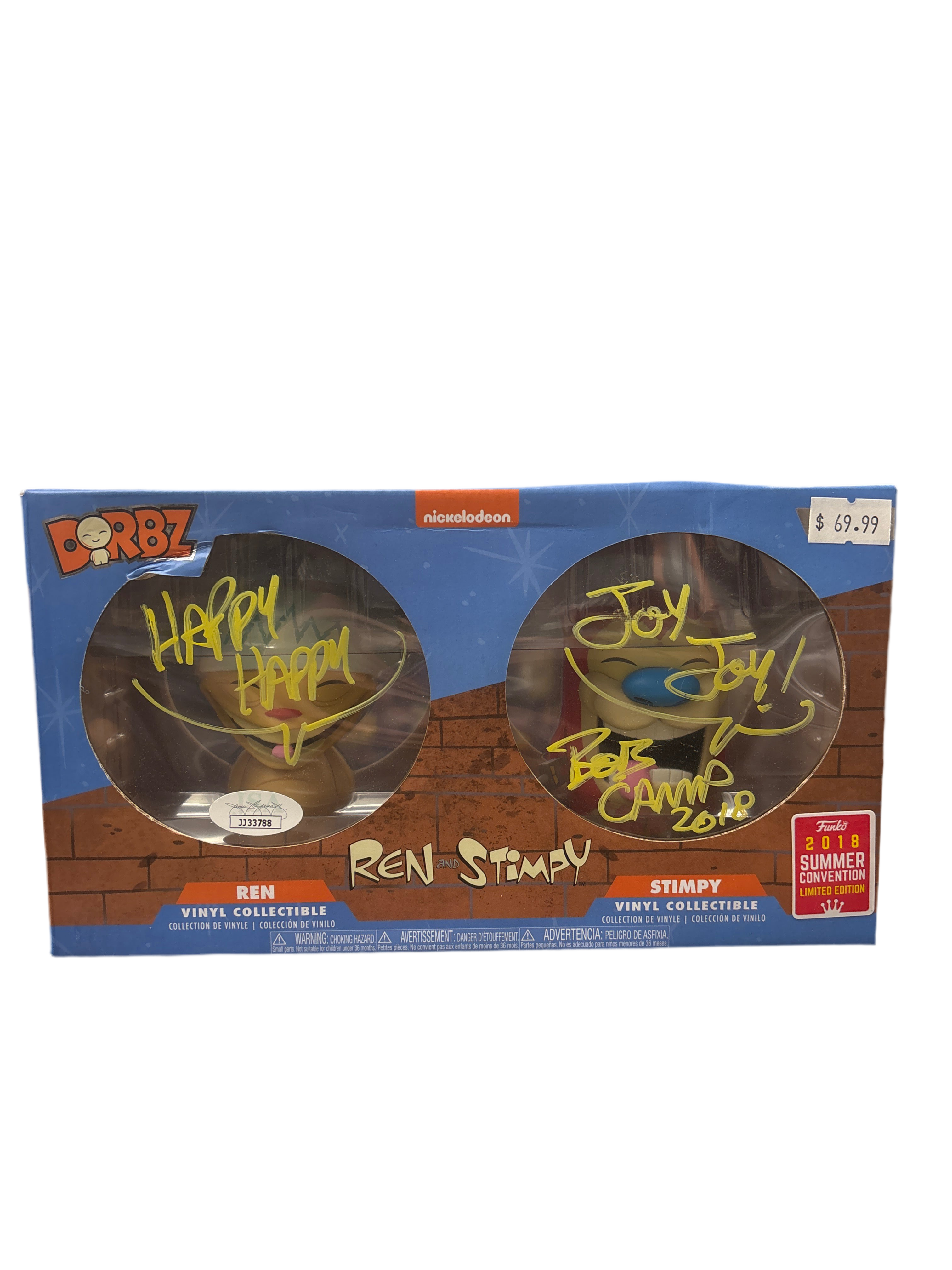 SIGNED Funko Dorbz Nickelodeon Ren and Stimpy Funko 2018 Summer Convention Limited Edition 2 Pack
