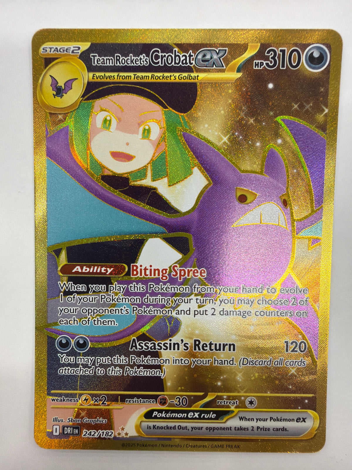 Pokémon TCG - Destined Rivals Team Rocket's Crobat ex 242/182 NM
