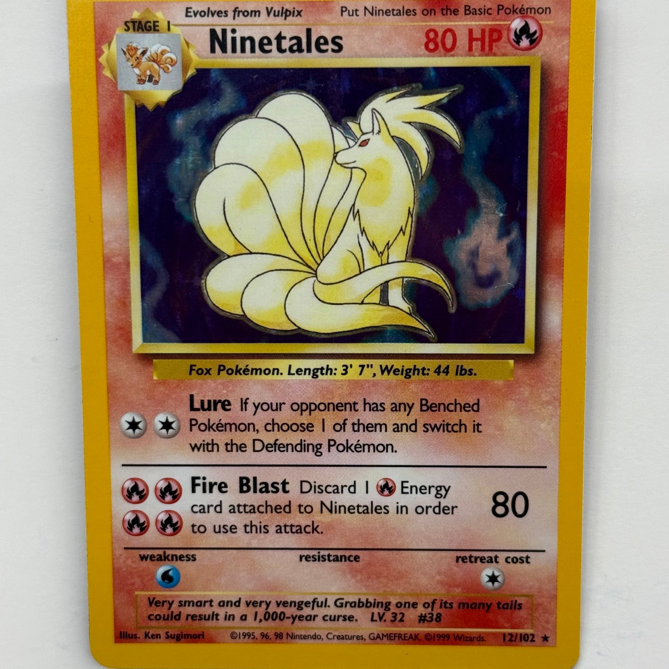 Pokémon TCG - Base Set Unlimited Ninetales Holo 12/102 LP